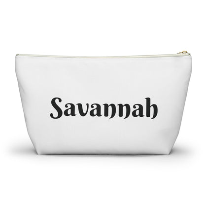 Bride Squad Accessory Pouch, Personalized Bridesmaid Makeup Bag | Floral Wreath Design