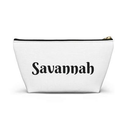 Bride Squad Accessory Pouch, Personalized Bridesmaid Makeup Bag | Floral Wreath Design