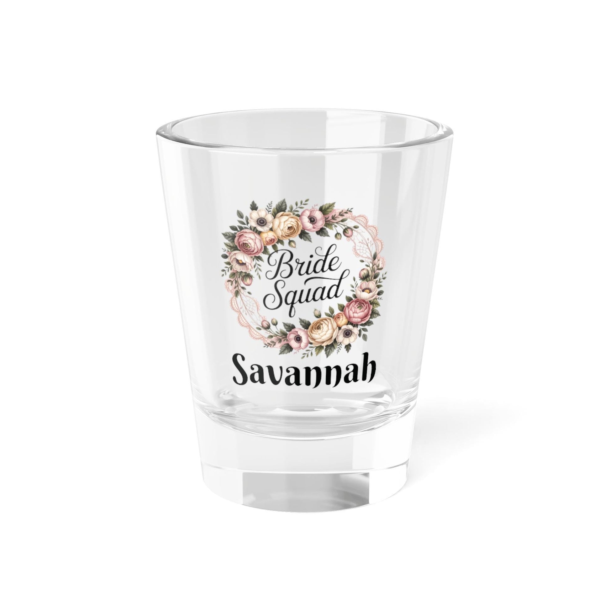 Bride Squad Floral Heart shot glass | Personalized 1.5oz
