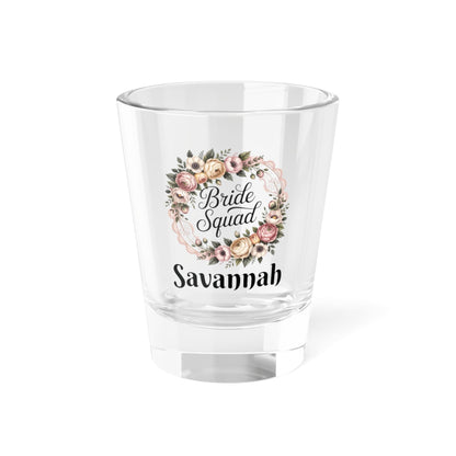 Bride Squad Floral Heart shot glass | Personalized 1.5oz