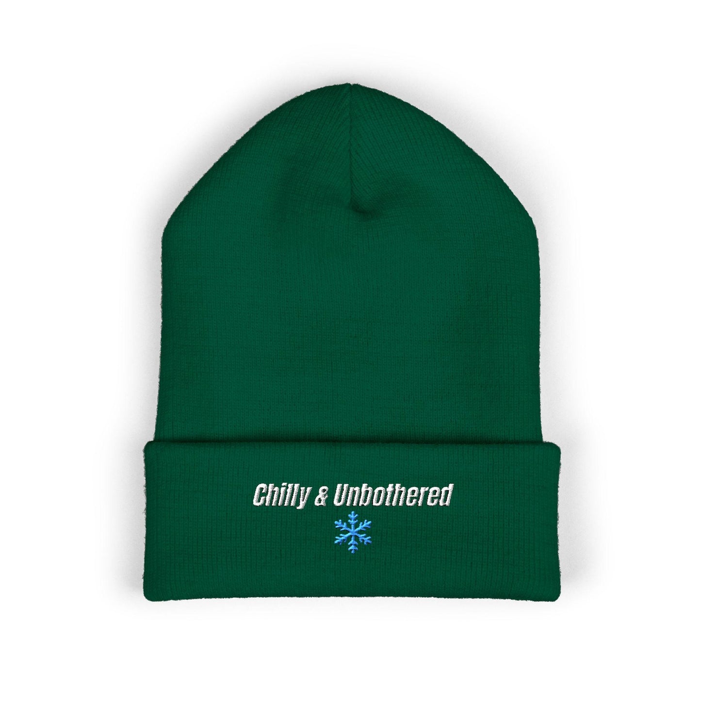 Chilly & Unbothered Beanie | Embroidered Snowflake Cuff Beanie