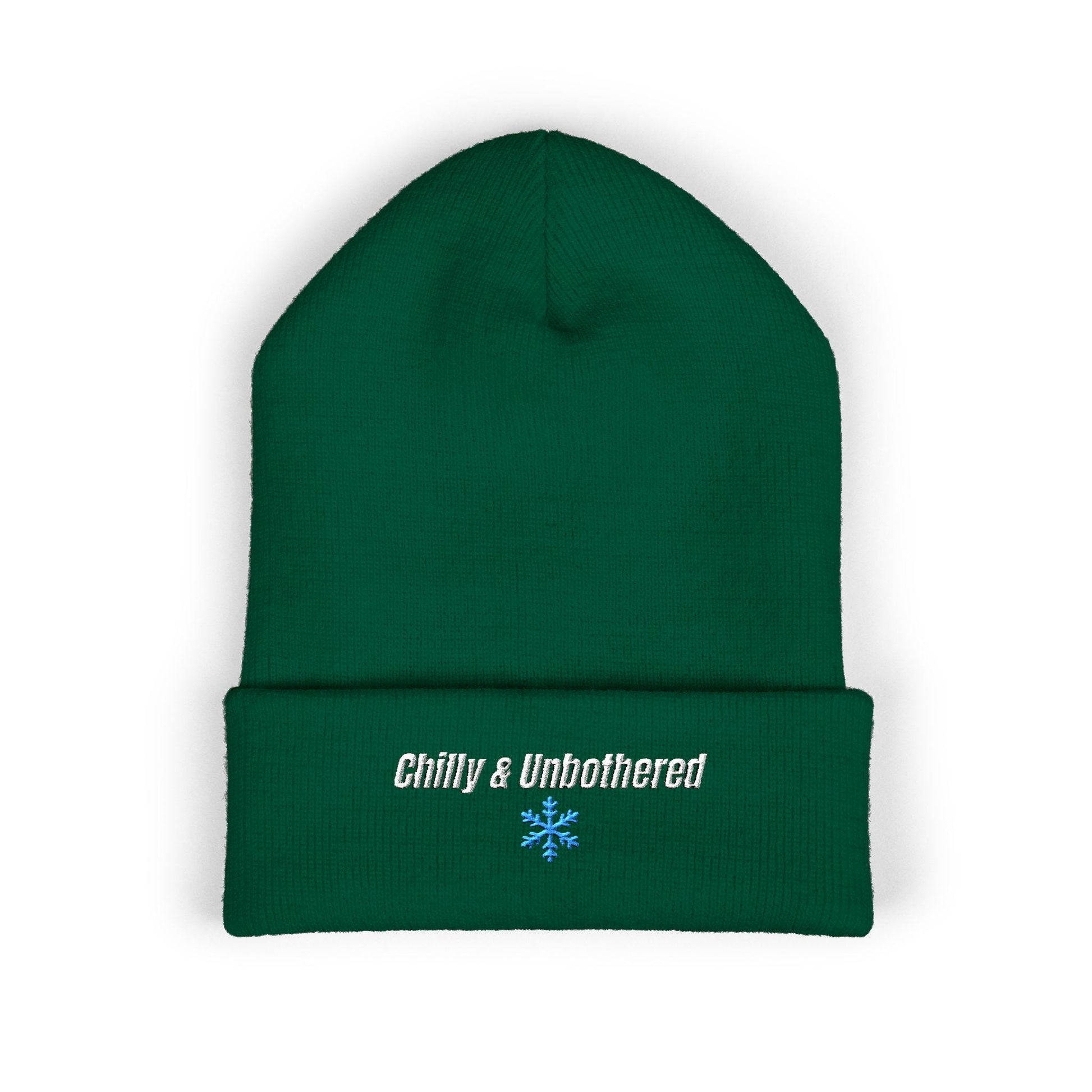 Chilly & Unbothered Beanie | Embroidered Snowflake Cuff Beanie