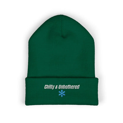 Chilly & Unbothered Beanie | Embroidered Snowflake Cuff Beanie