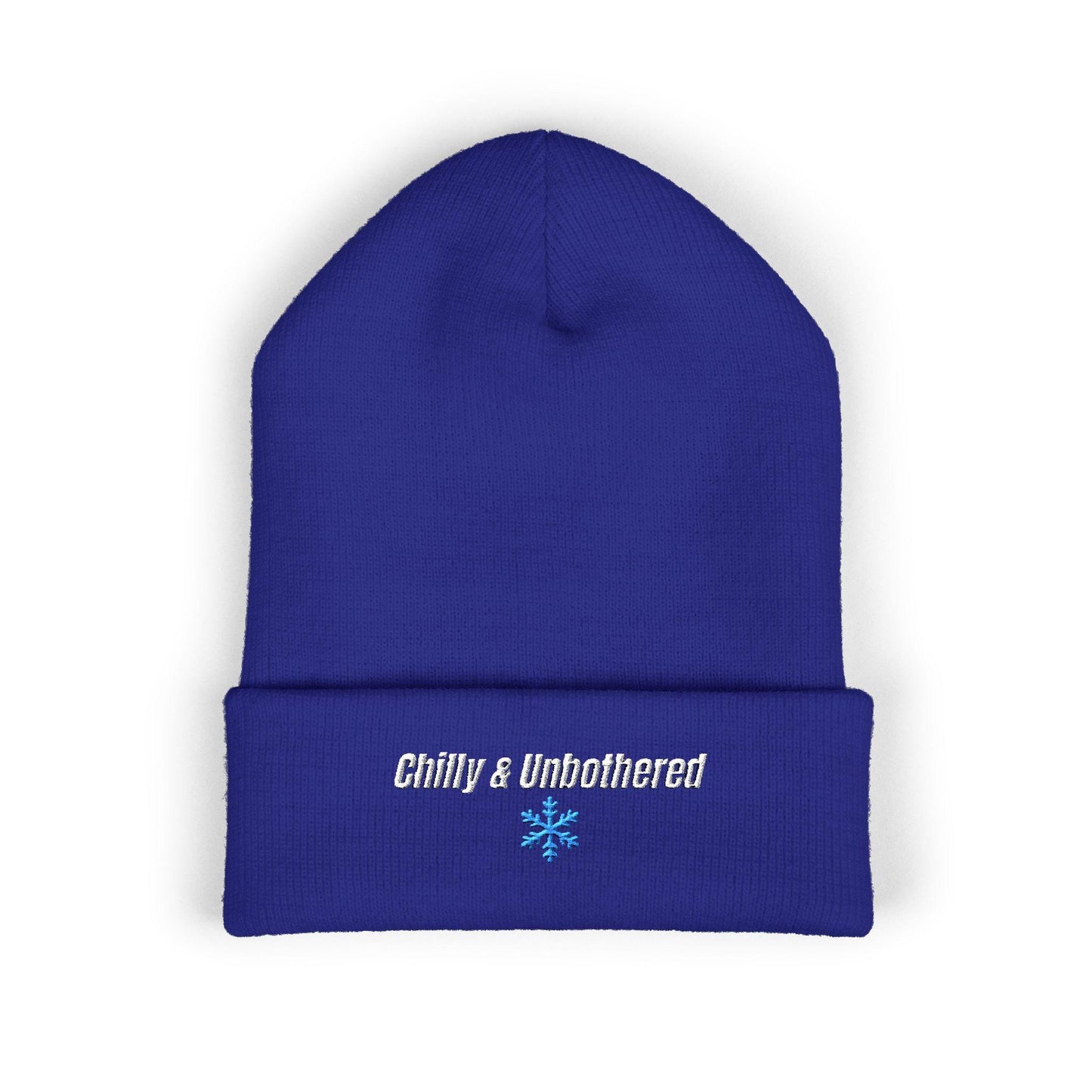 Chilly & Unbothered Beanie | Embroidered Snowflake Cuff Beanie