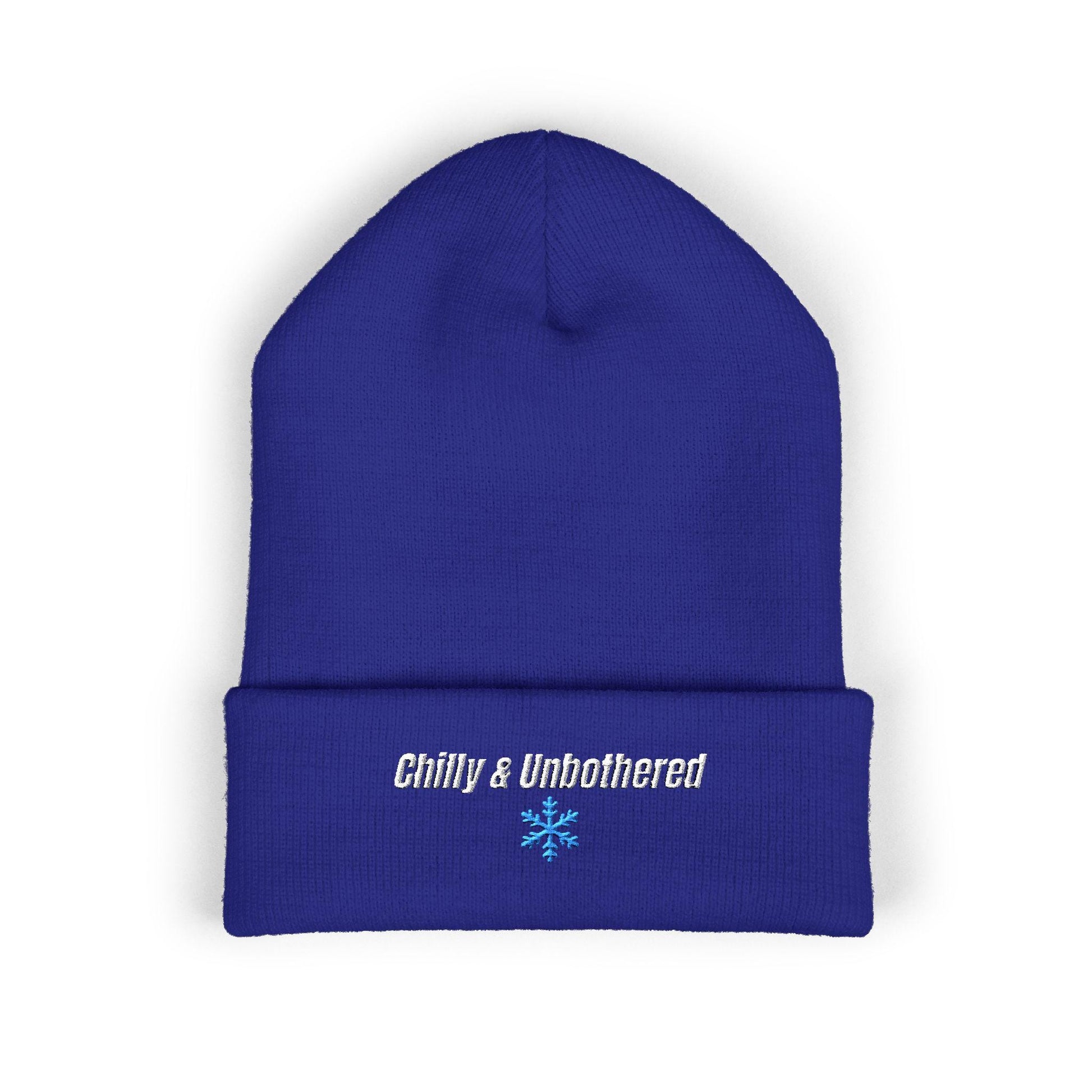 Chilly & Unbothered Beanie | Embroidered Snowflake Cuff Beanie