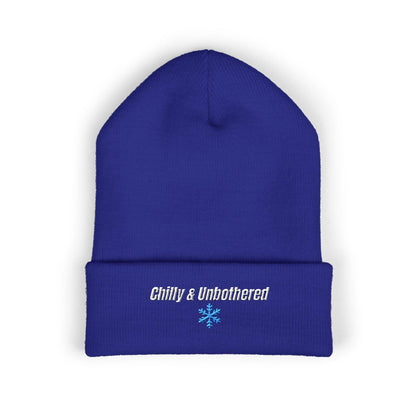 Chilly & Unbothered Beanie | Embroidered Snowflake Cuff Beanie