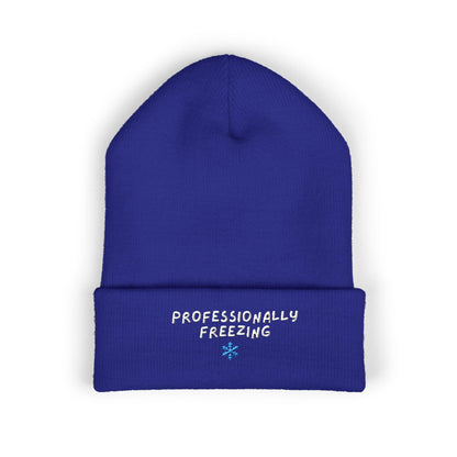 Professionally Freezing beanie | Cuffed Beanie Embroidered Snowflake