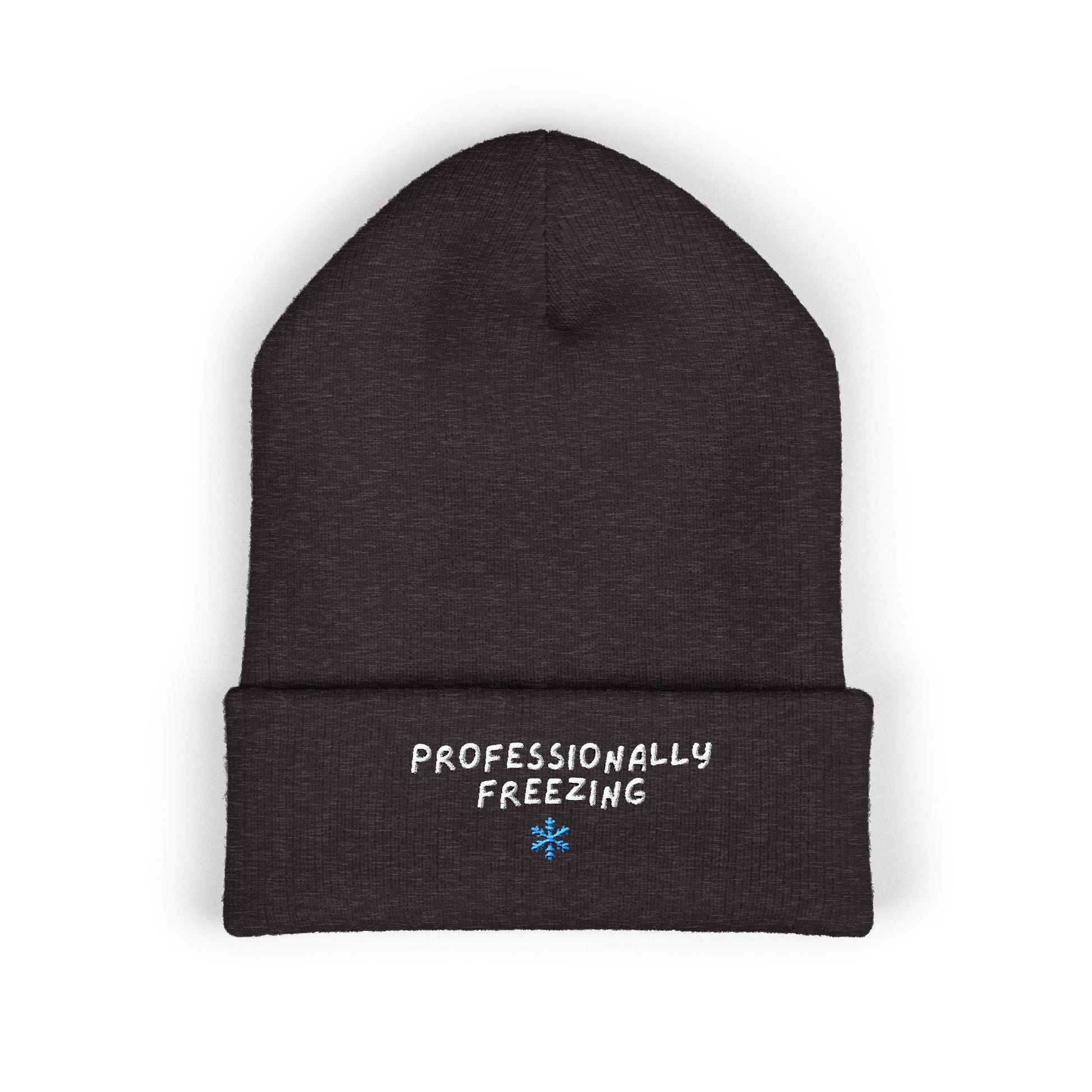 Professionally Freezing beanie | Cuffed Beanie Embroidered Snowflake