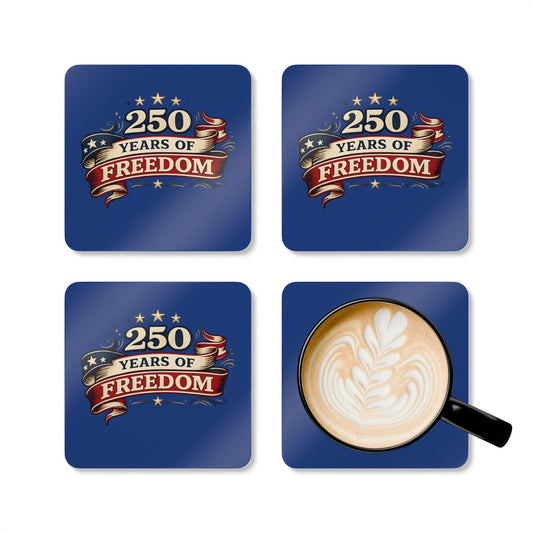 250 Years of Freedom America Anniversary Corkwood Coaster | Patriotic Americana Stars & Banner