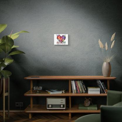Autism Heart Puzzle Rainbow Butterflies Canvas Matte Stretched 1.25"