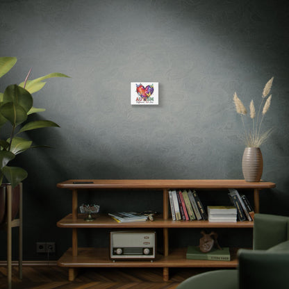 Autism Heart Puzzle Rainbow Butterflies Canvas Matte Stretched 1.25"