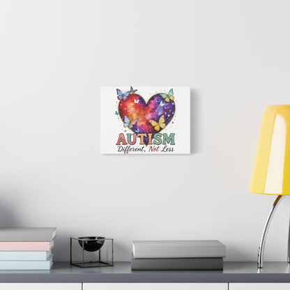 Autism Heart Puzzle Rainbow Butterflies Canvas Matte Stretched 1.25"