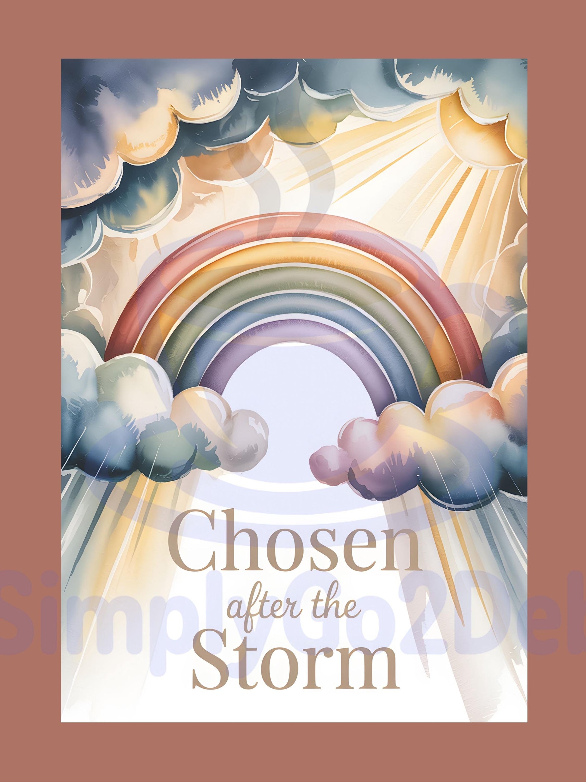 Chosen After the Storm Rainbow Baby Wall Art Printable Nursery Faith Decor