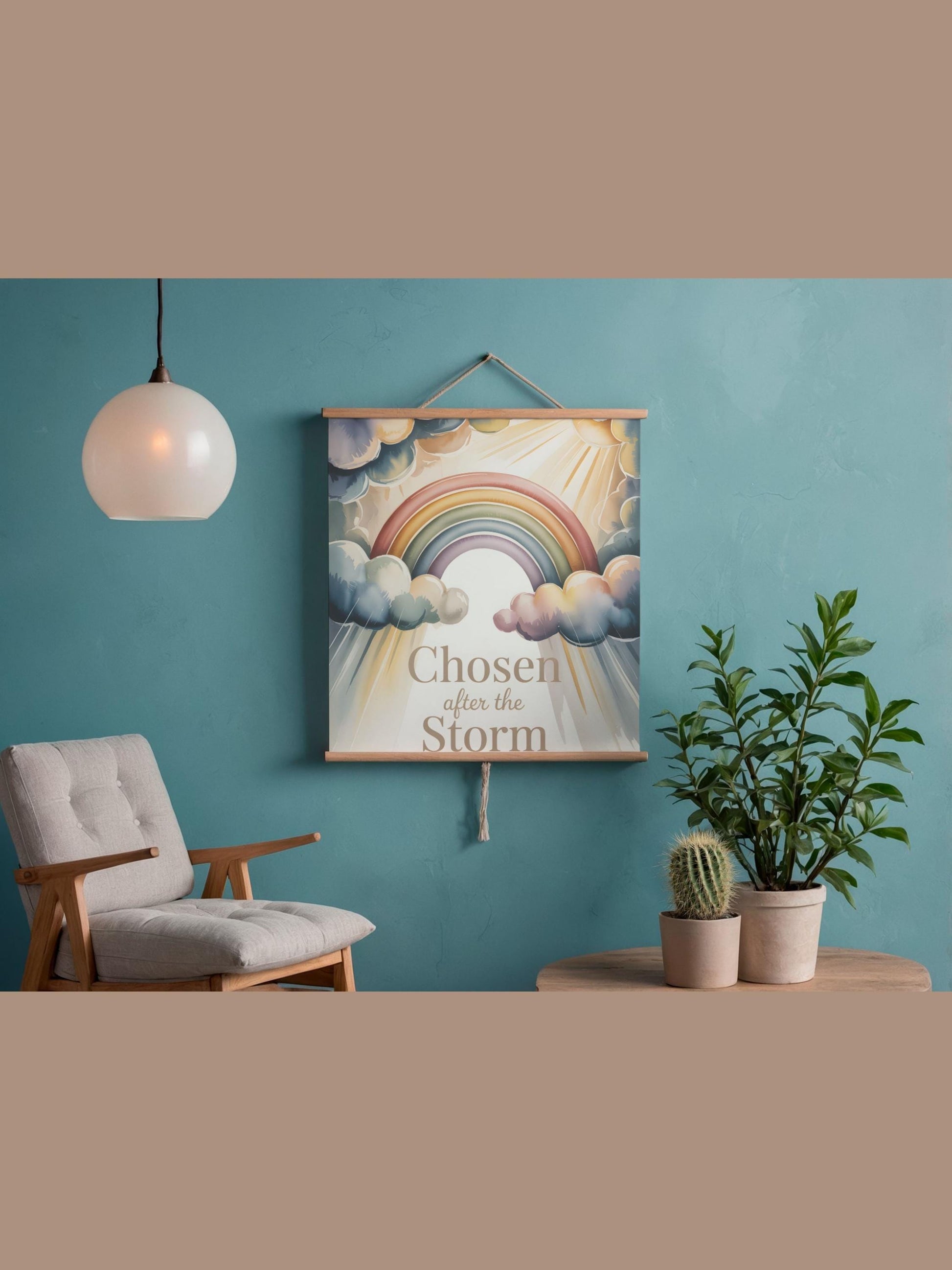 Chosen After the Storm Rainbow Baby Wall Art Printable Nursery Faith Decor