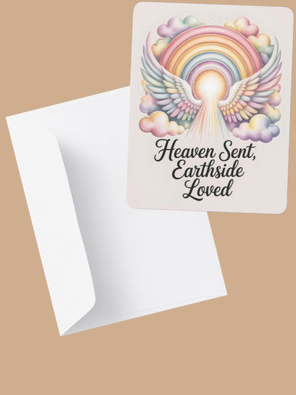 Heaven Sent Earthside Loved Rainbow Baby Wall Art Printable Nursery Angel Decor