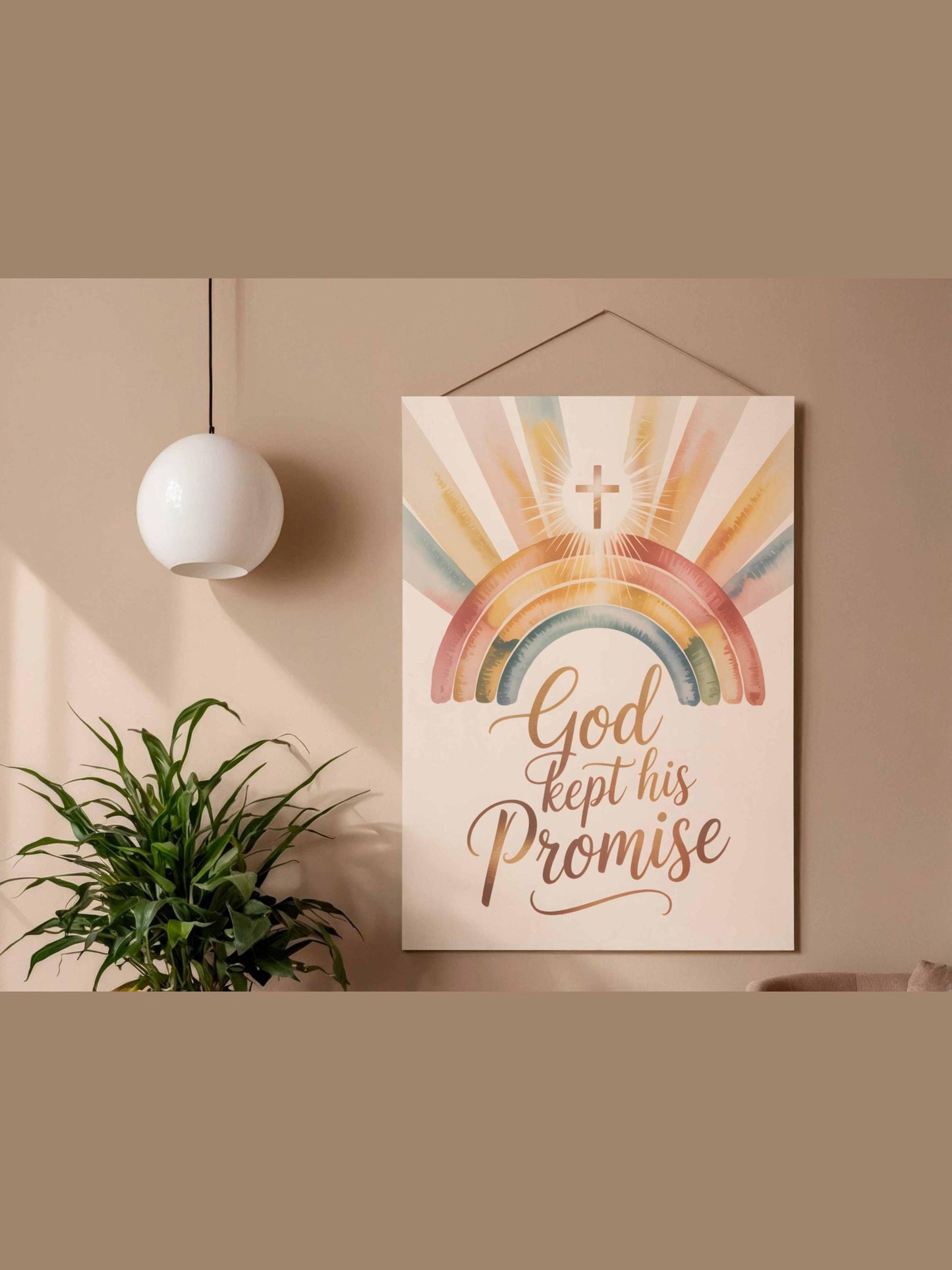 God Kept His Promise Rainbow Baby Wall Art Printable Christian Nursery Decor