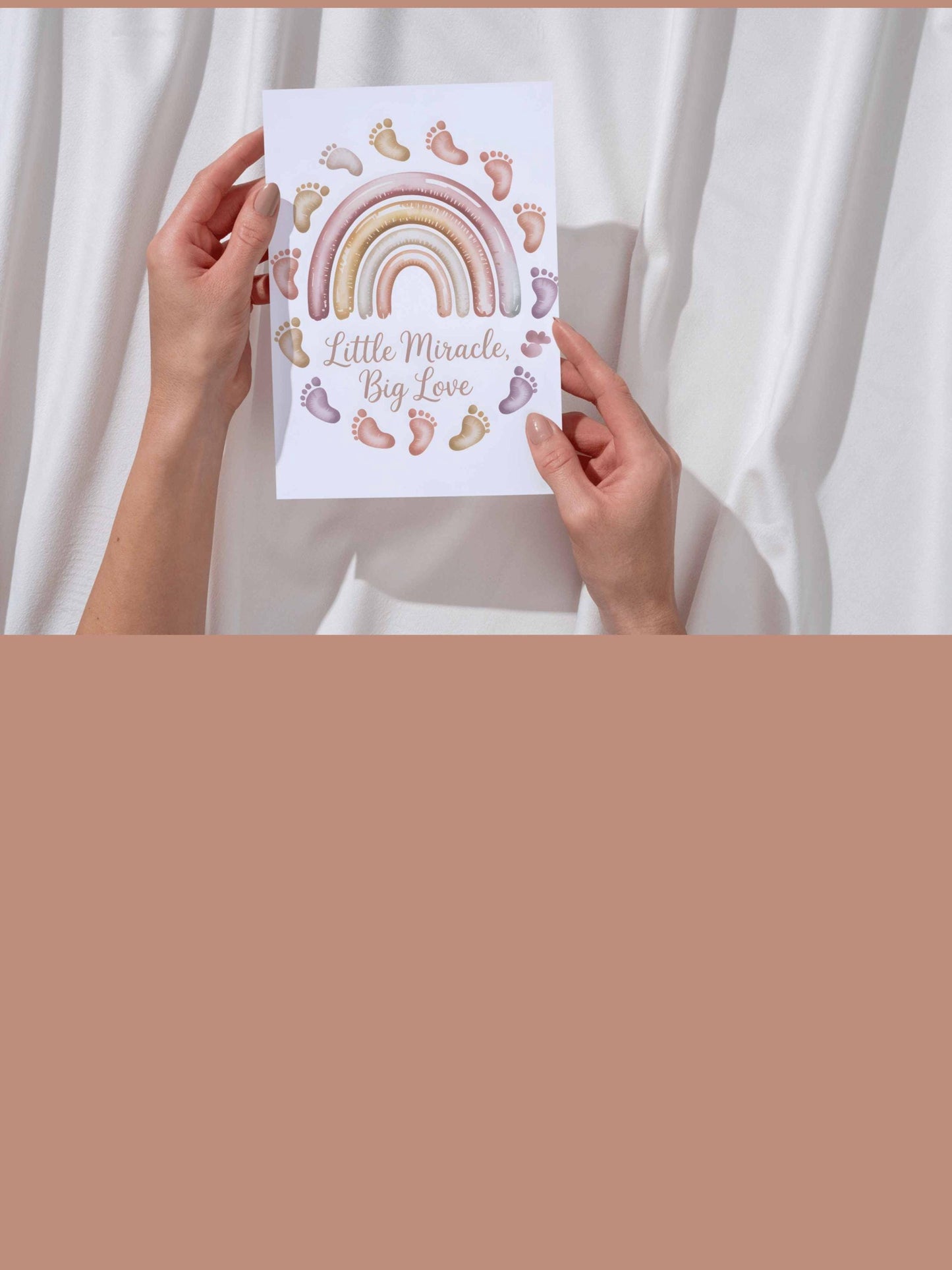 Little Miracle Big Love Rainbow Baby Wall Art Printable Nursery Neutral Decor