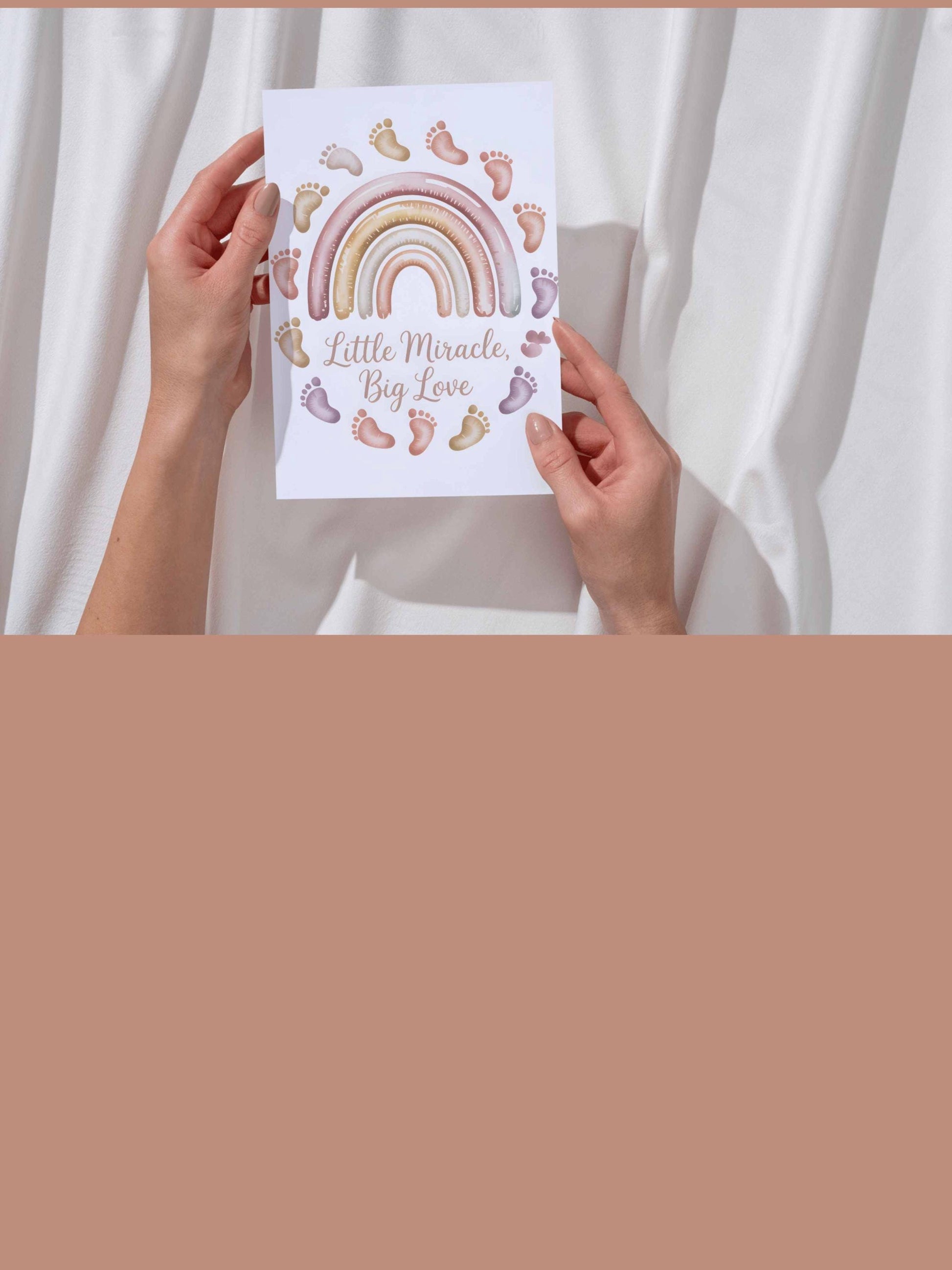 Little Miracle Big Love Rainbow Baby Wall Art Printable Nursery Neutral Decor