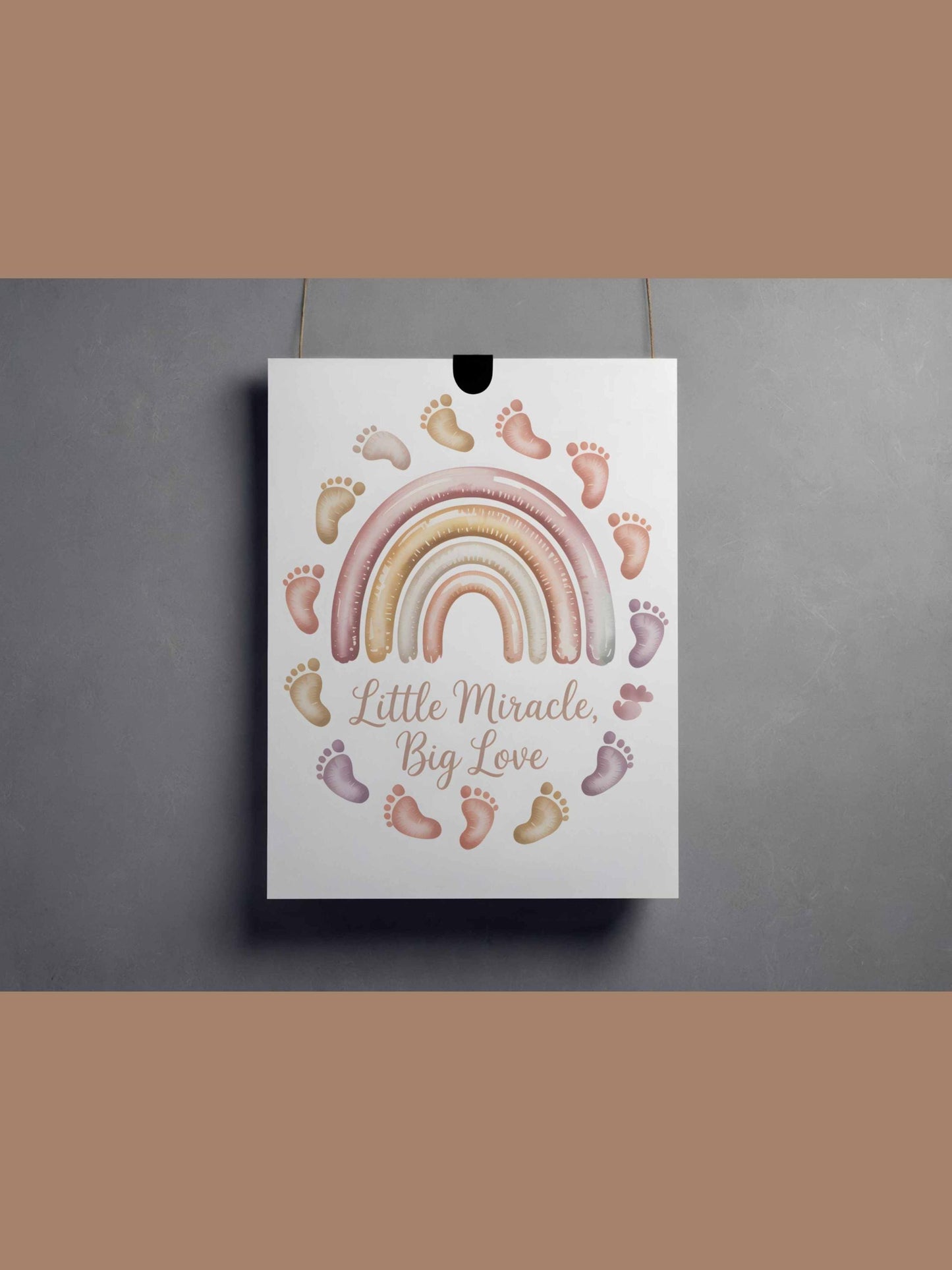 Little Miracle Big Love Rainbow Baby Wall Art Printable Nursery Neutral Decor
