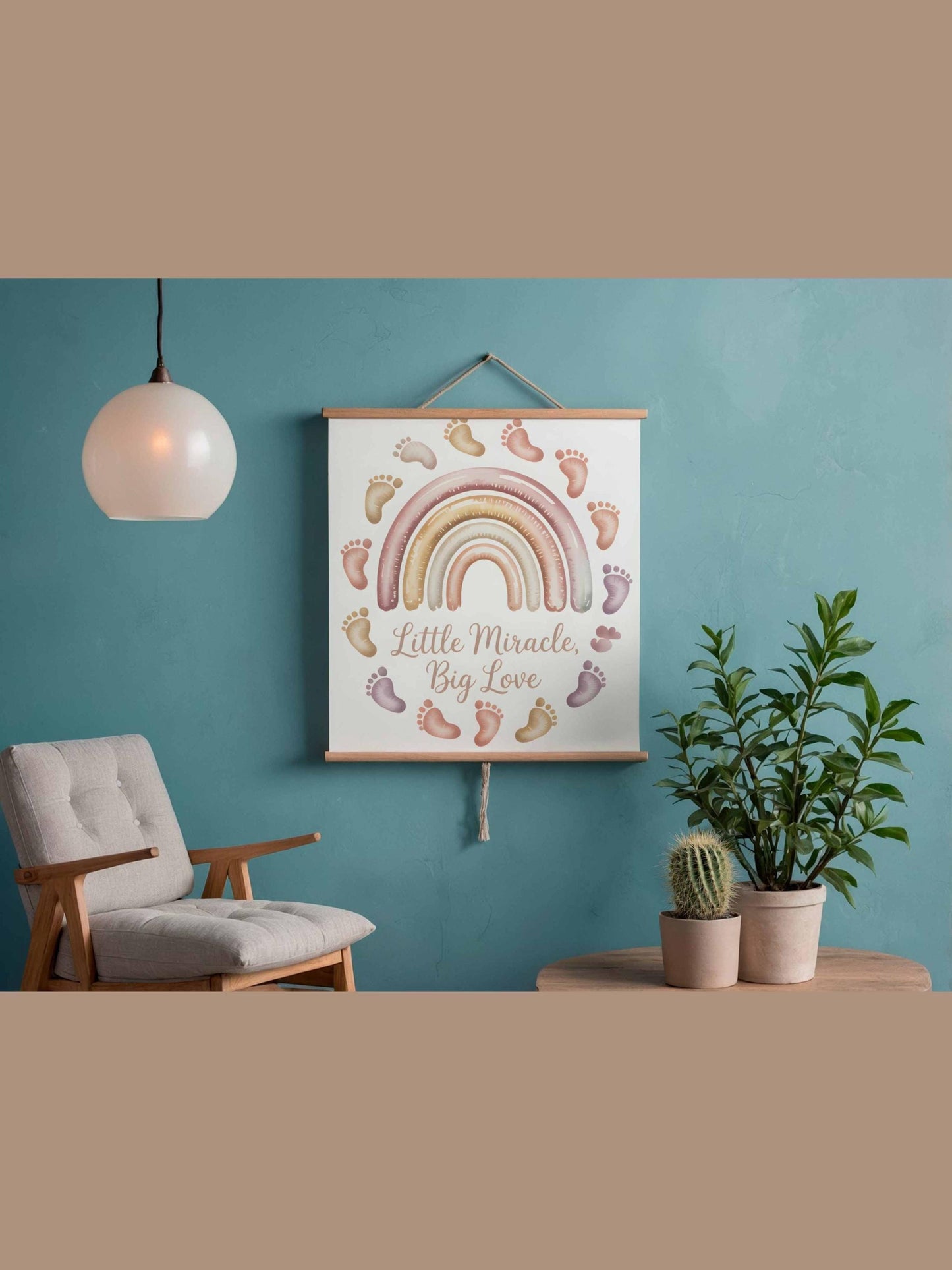 Little Miracle Big Love Rainbow Baby Wall Art Printable Nursery Neutral Decor