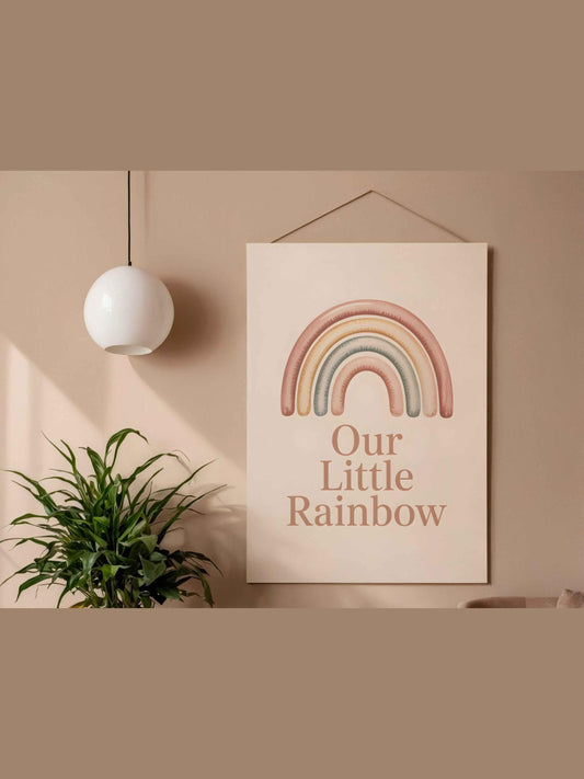 Our Little Rainbow Nursery Wall Art Printable Neutral Rainbow Baby Decor Boho