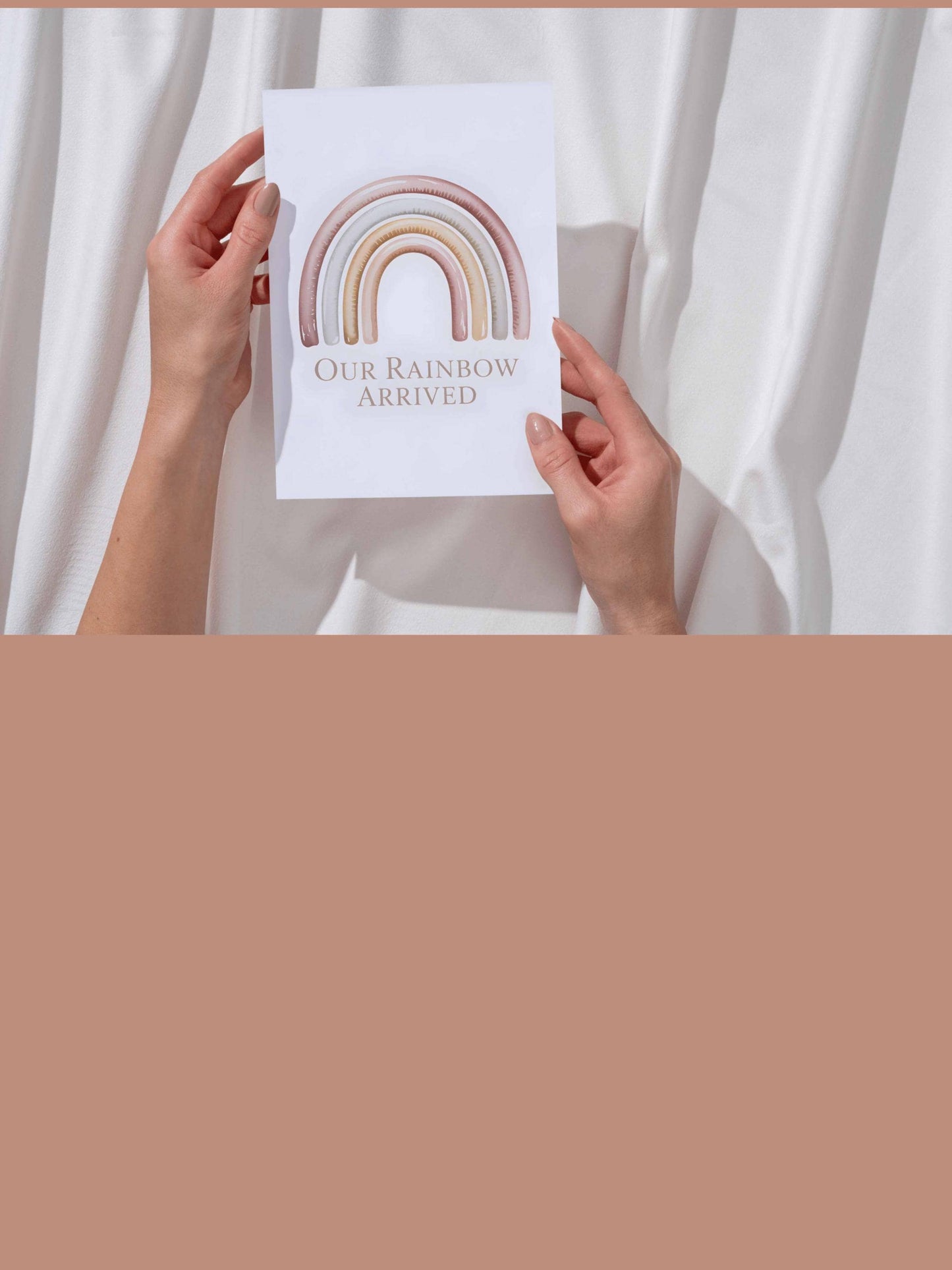 Our Rainbow Arrived Nursery Wall Art Printable Neutral Rainbow Baby Decor Boho
