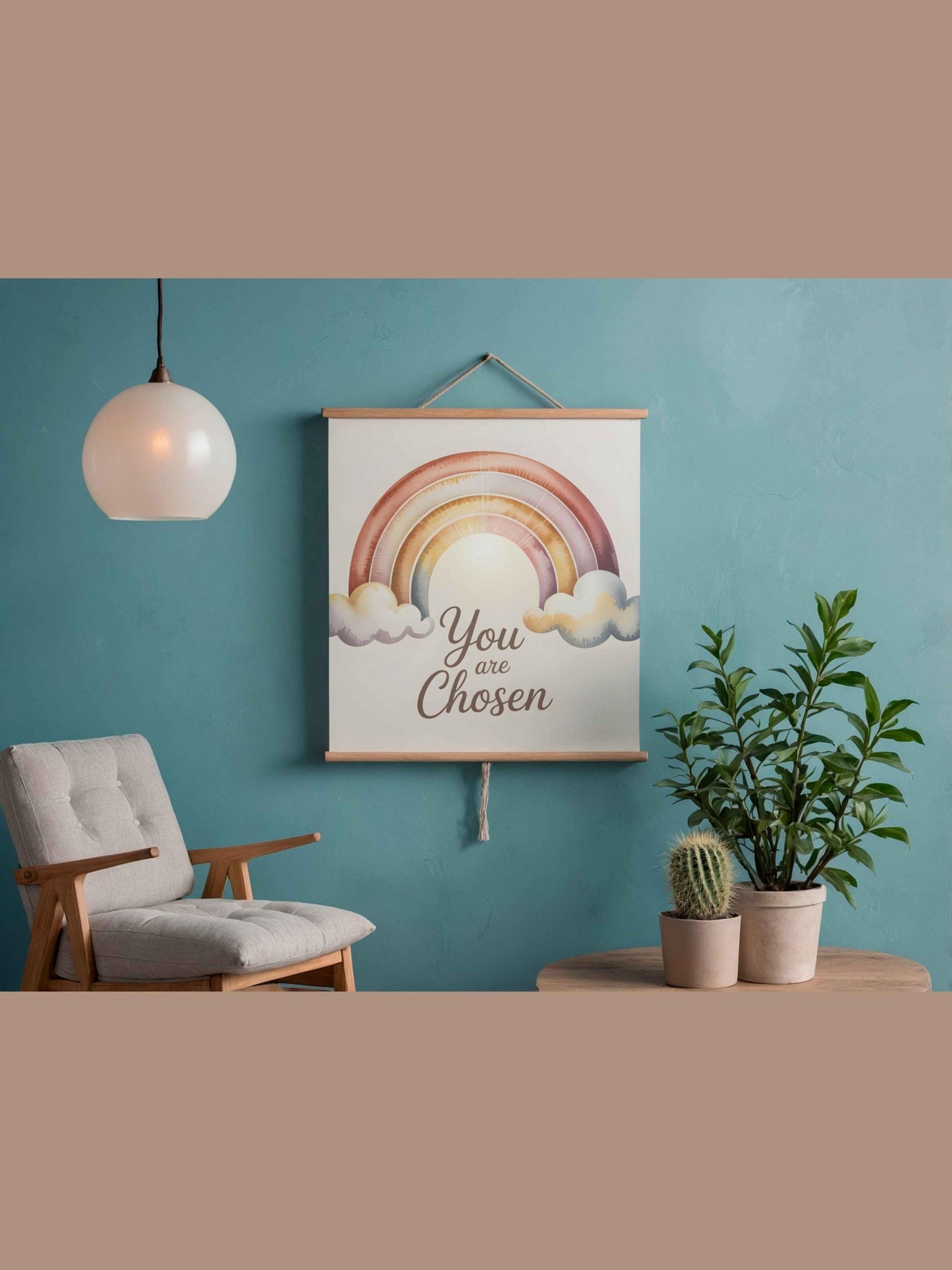 You Are Chosen Rainbow Baby Wall Art Printable Nursery Adoption Decor Neutral