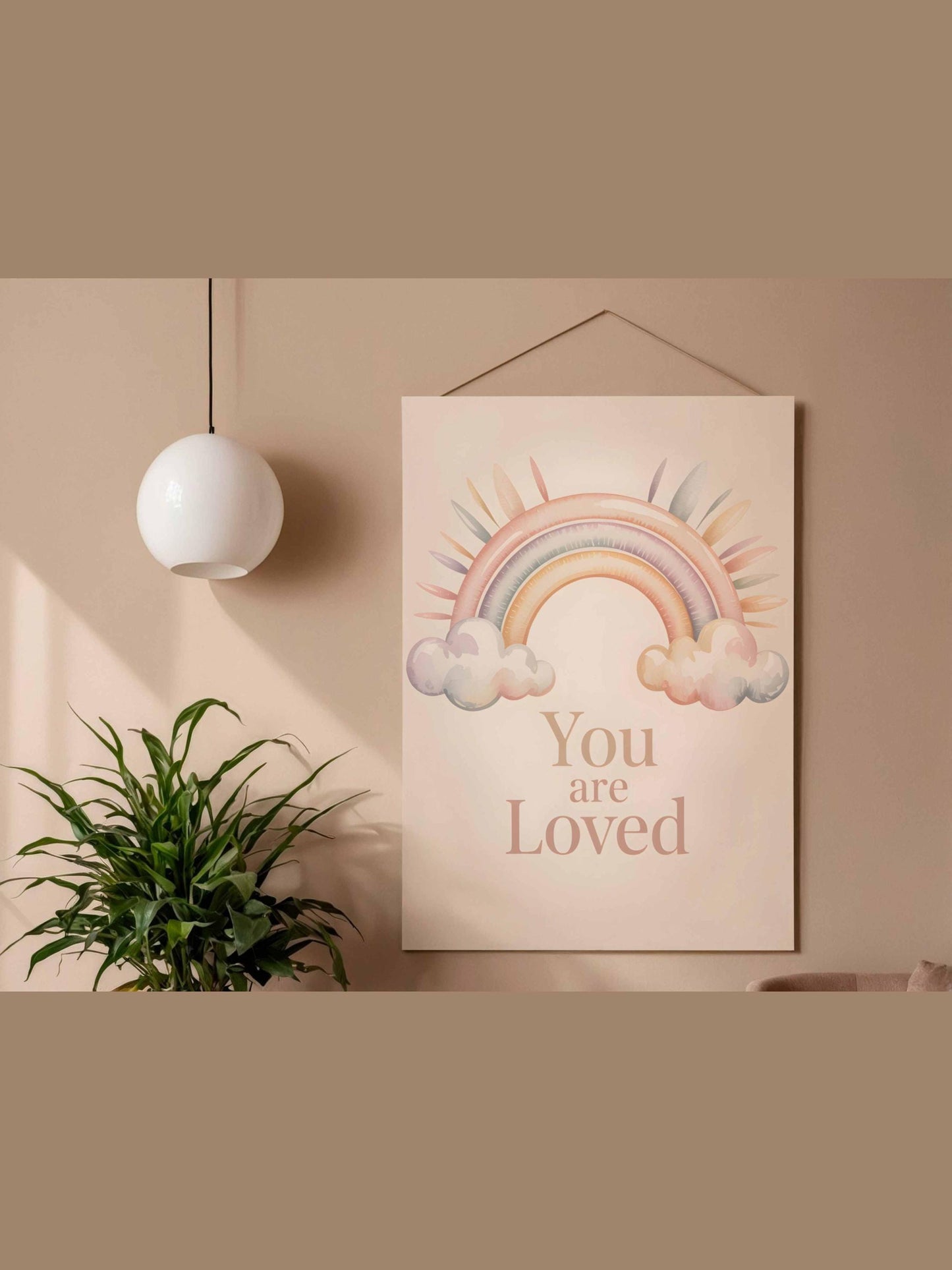 You Are Loved Rainbow Baby Wall Art Printable Nursery Neutral Boho Decor