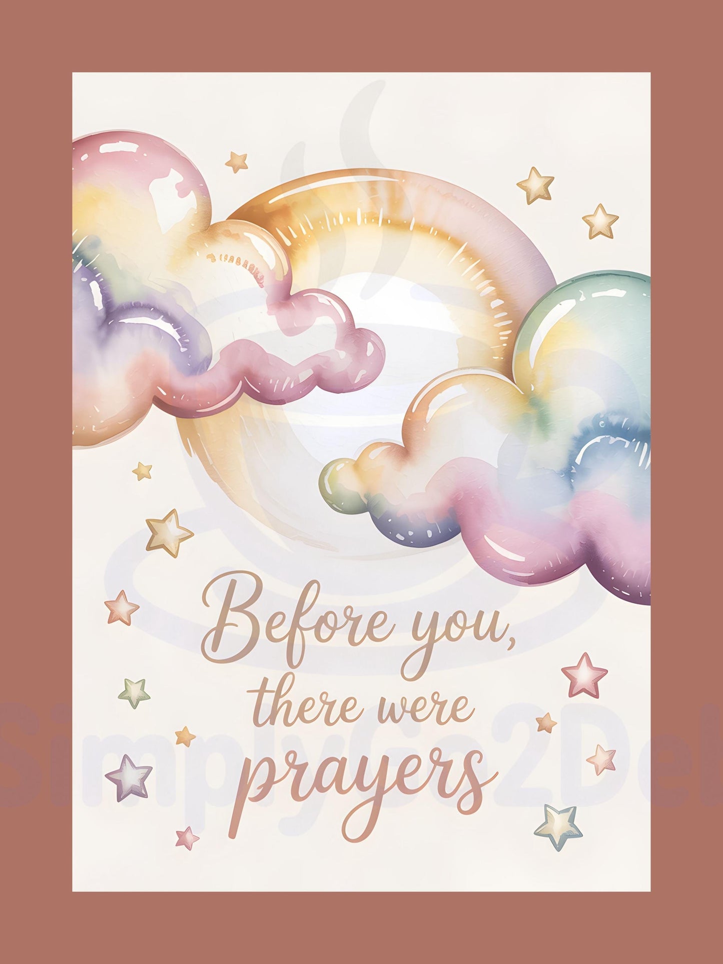 Before You There Were Prayers Rainbow Baby Nursery Wall Art Printable Faith Decor