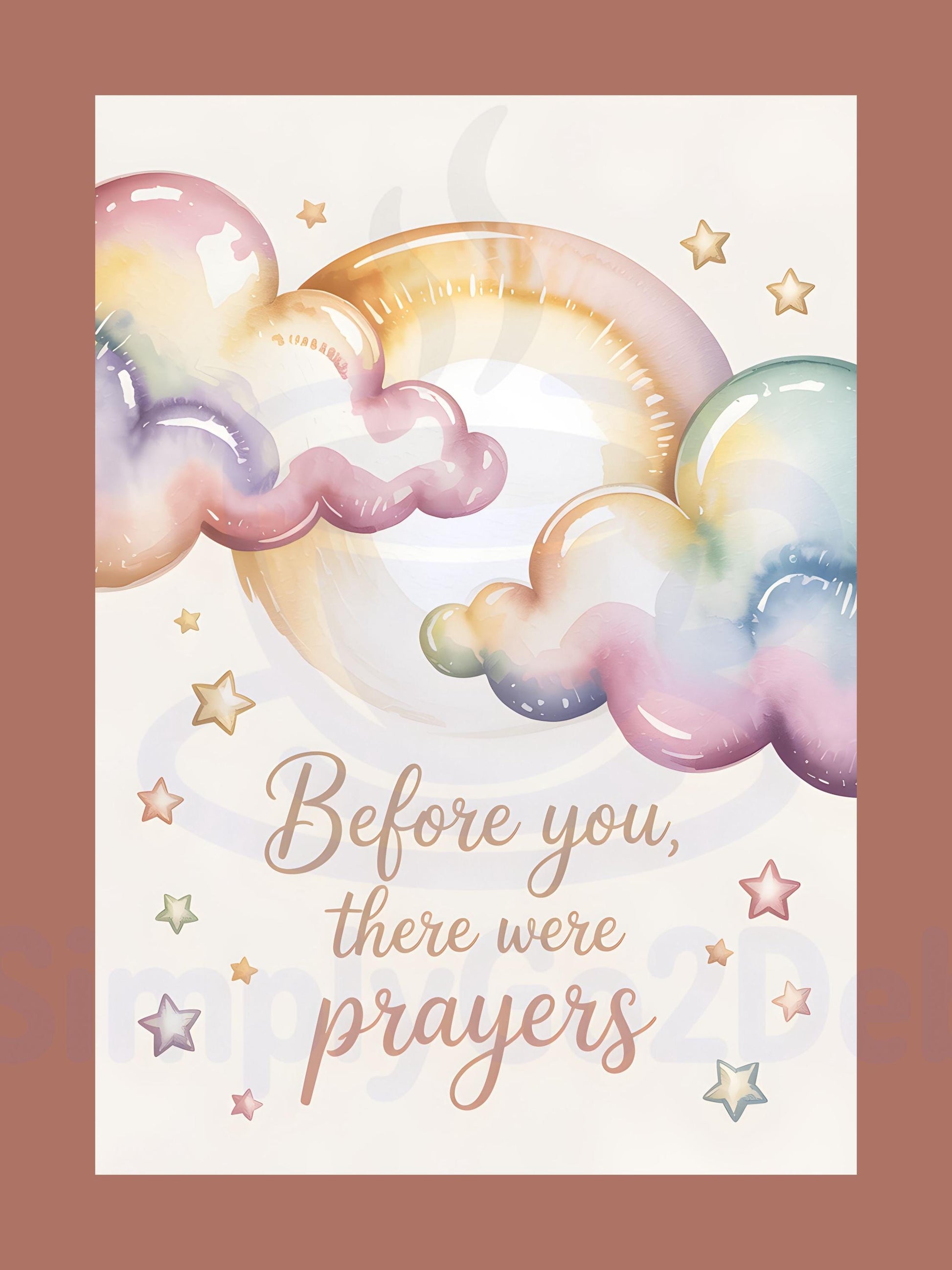 Before You There Were Prayers Rainbow Baby Nursery Wall Art Printable Faith Decor