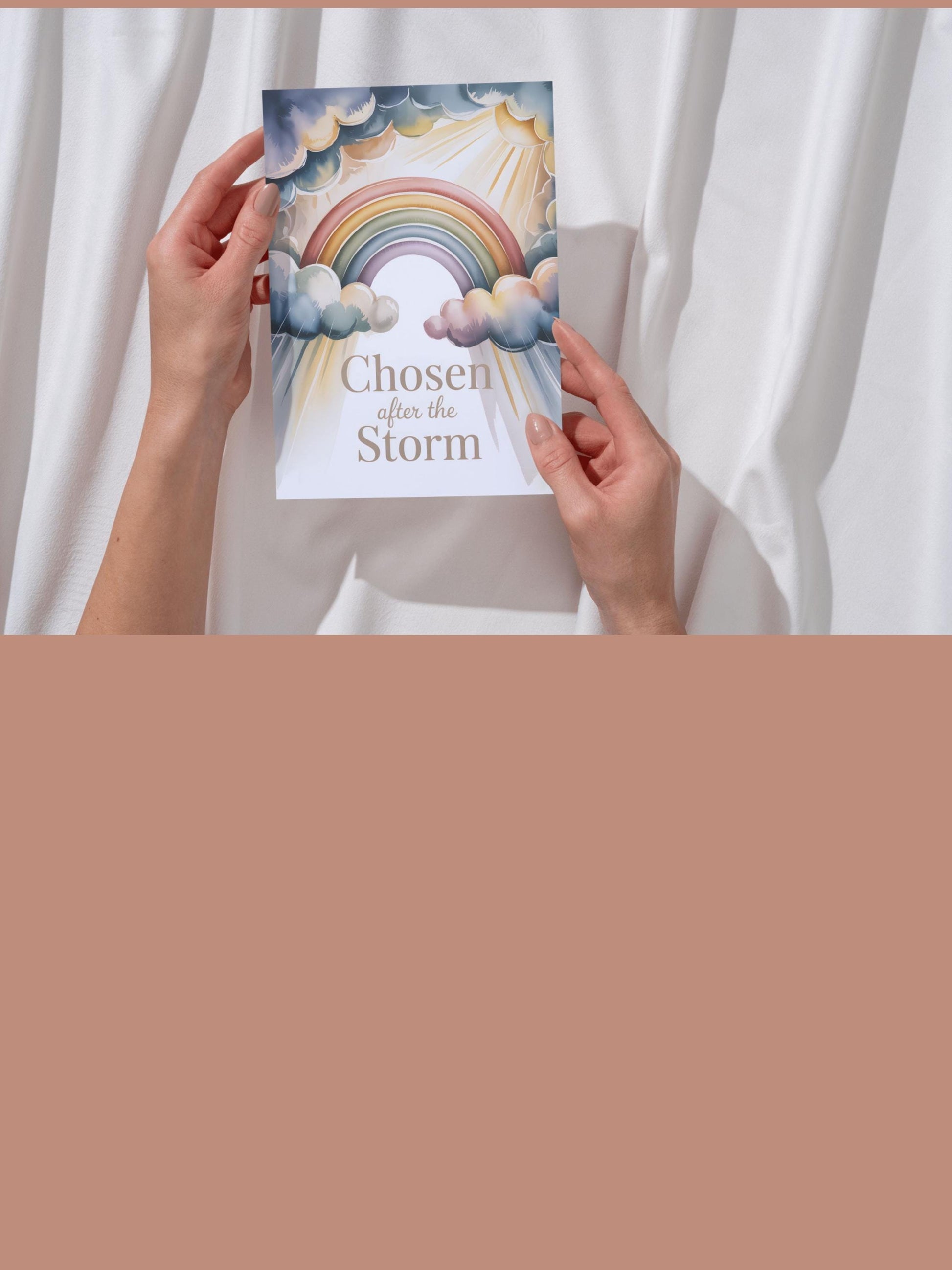Chosen After the Storm Rainbow Baby Wall Art Printable Nursery Faith Decor