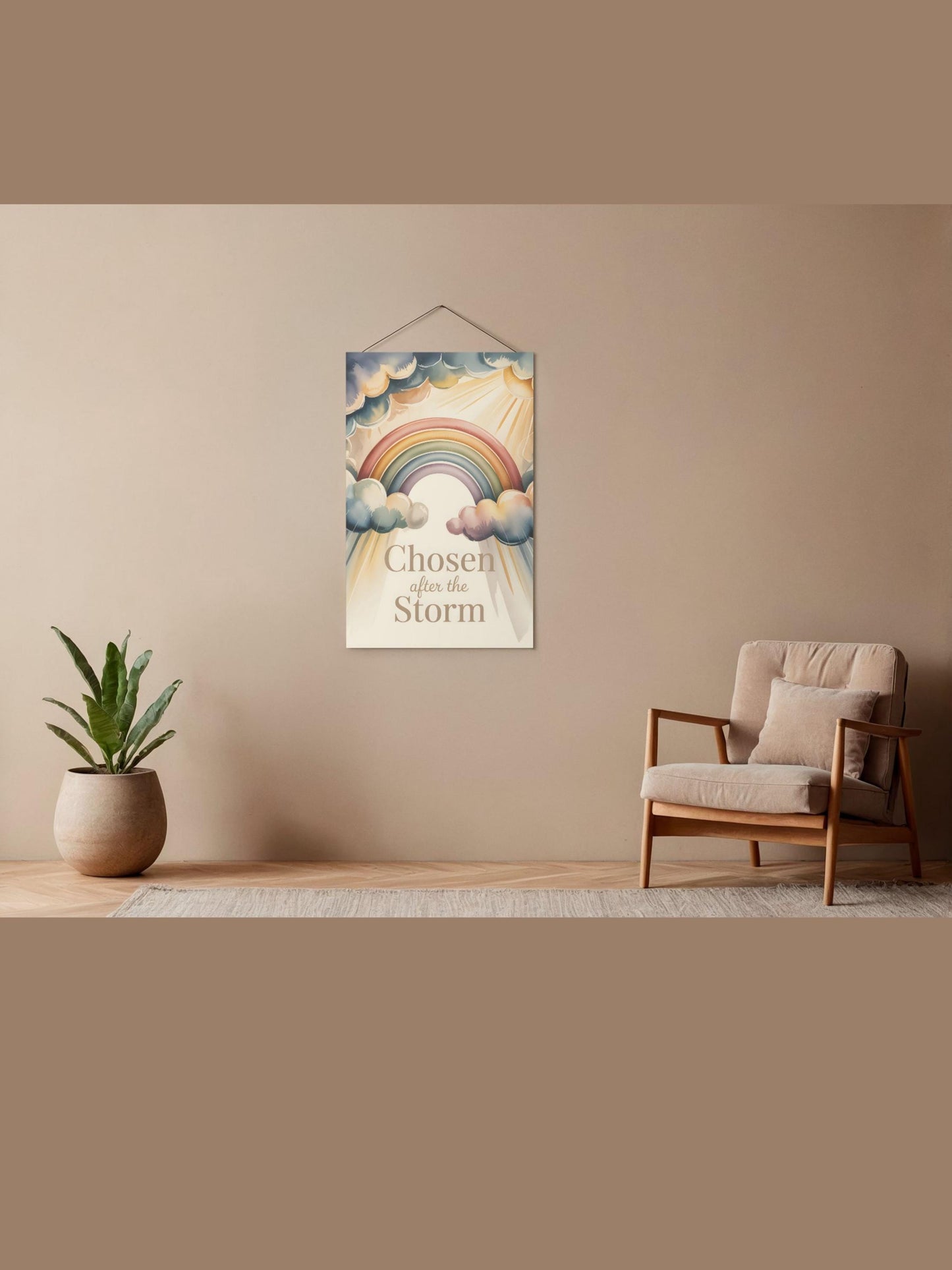 Chosen After the Storm Rainbow Baby Wall Art Printable Nursery Faith Decor
