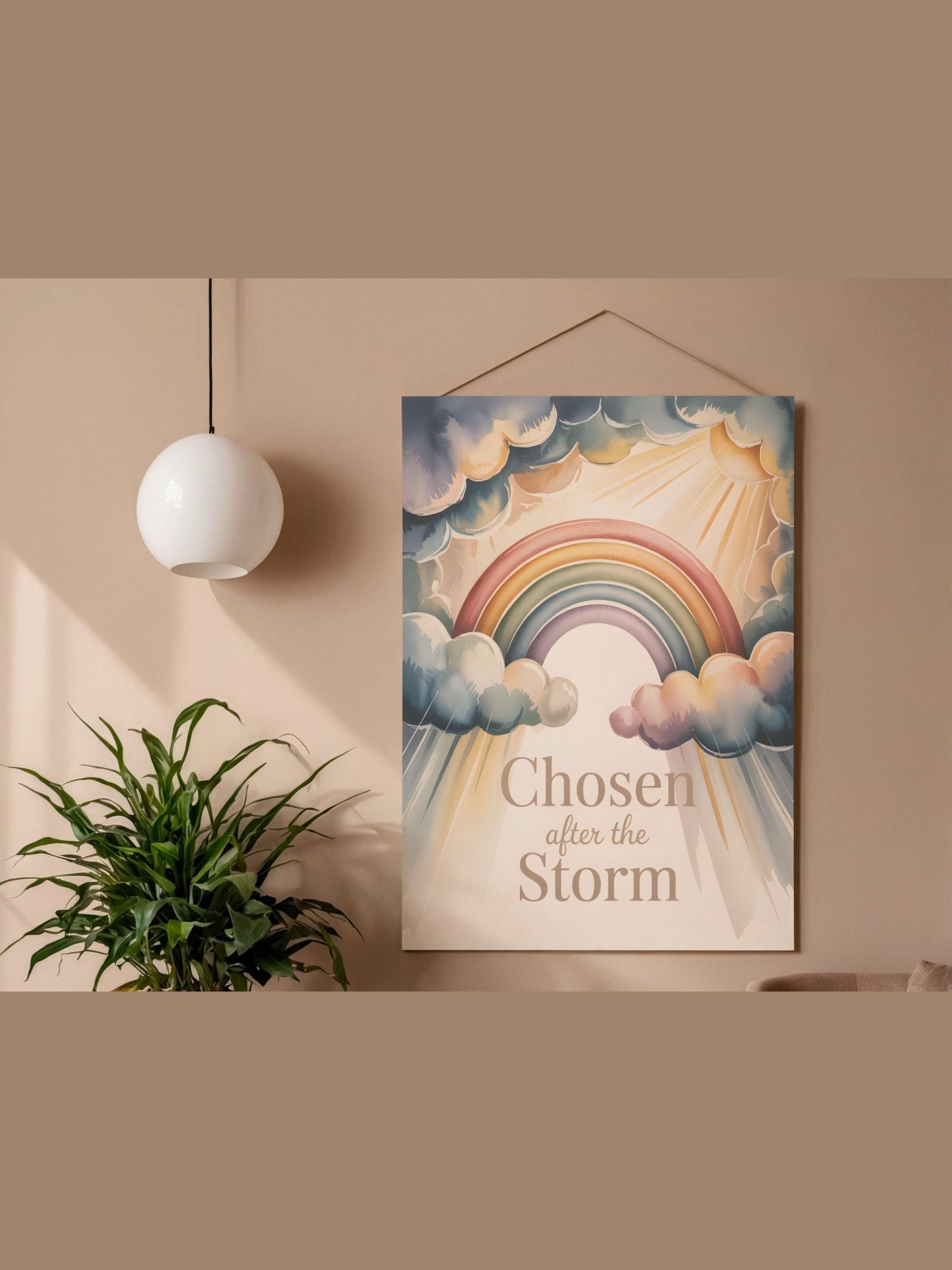 Chosen After the Storm Rainbow Baby Wall Art Printable Nursery Faith Decor