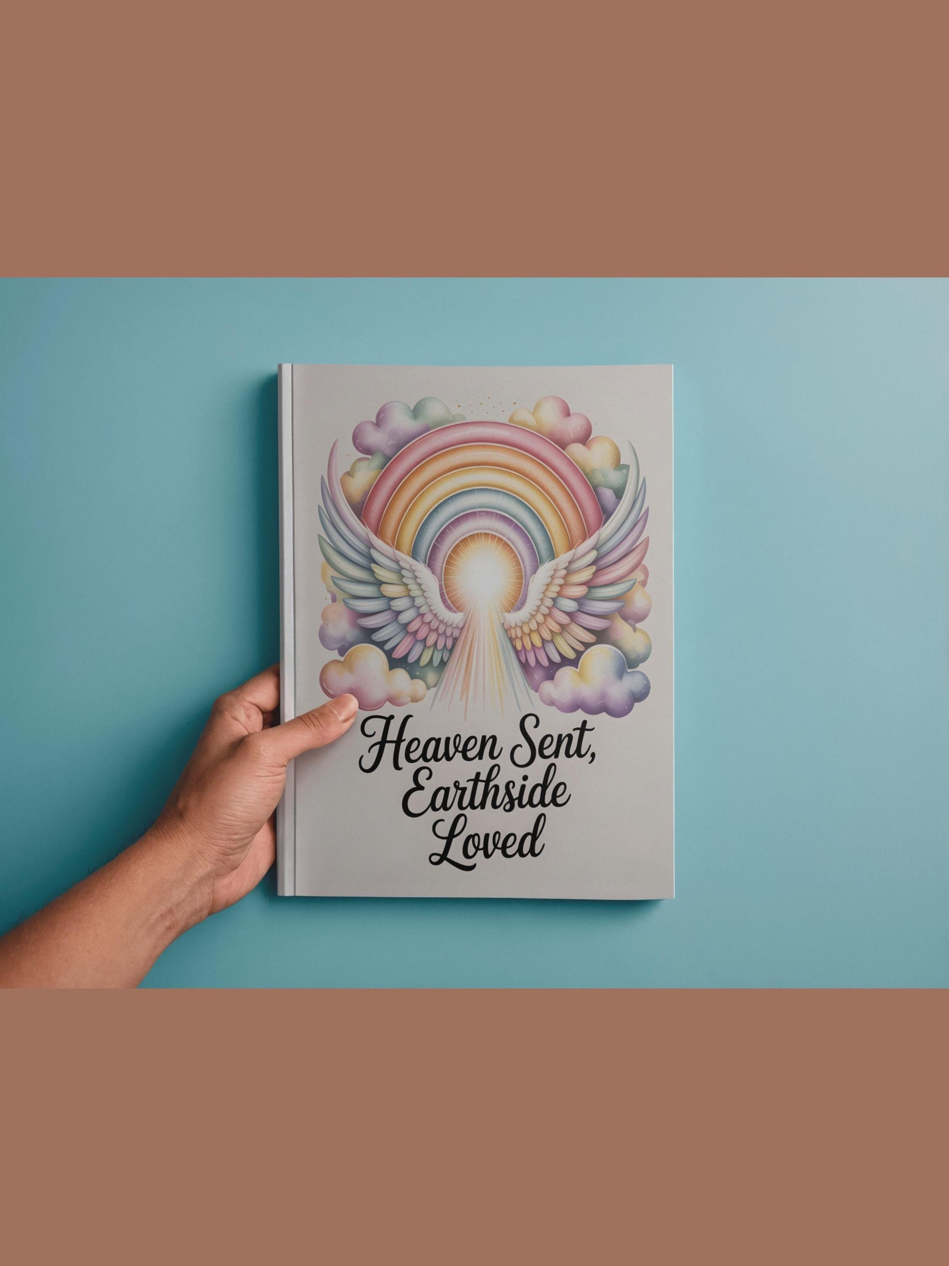 Heaven Sent Earthside Loved Rainbow Baby Wall Art Printable Nursery Angel Decor
