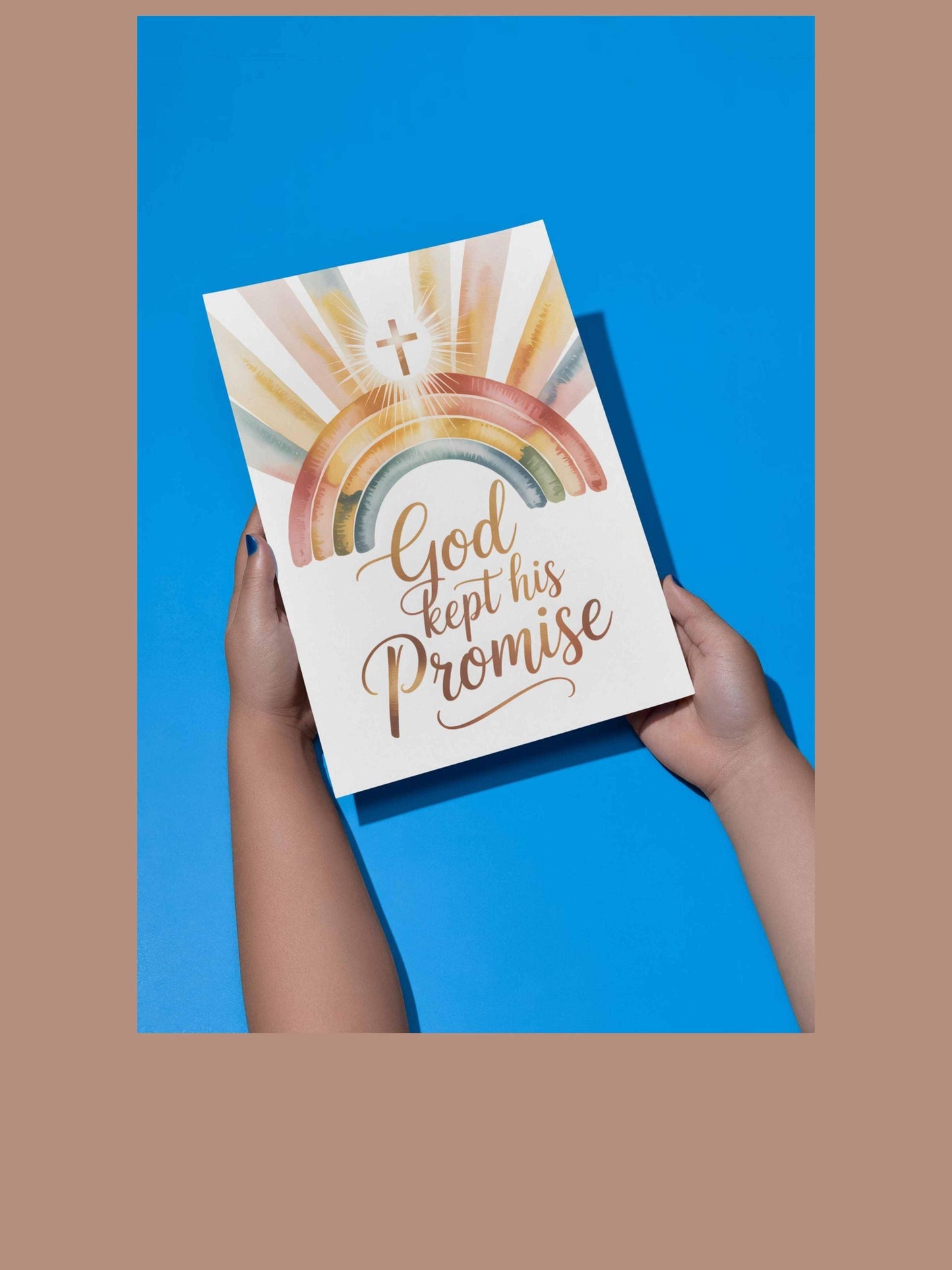 God Kept His Promise Rainbow Baby Wall Art Printable Christian Nursery Decor