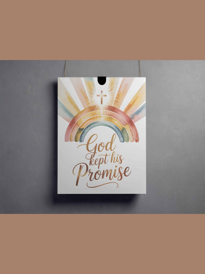 God Kept His Promise Rainbow Baby Wall Art Printable Christian Nursery Decor