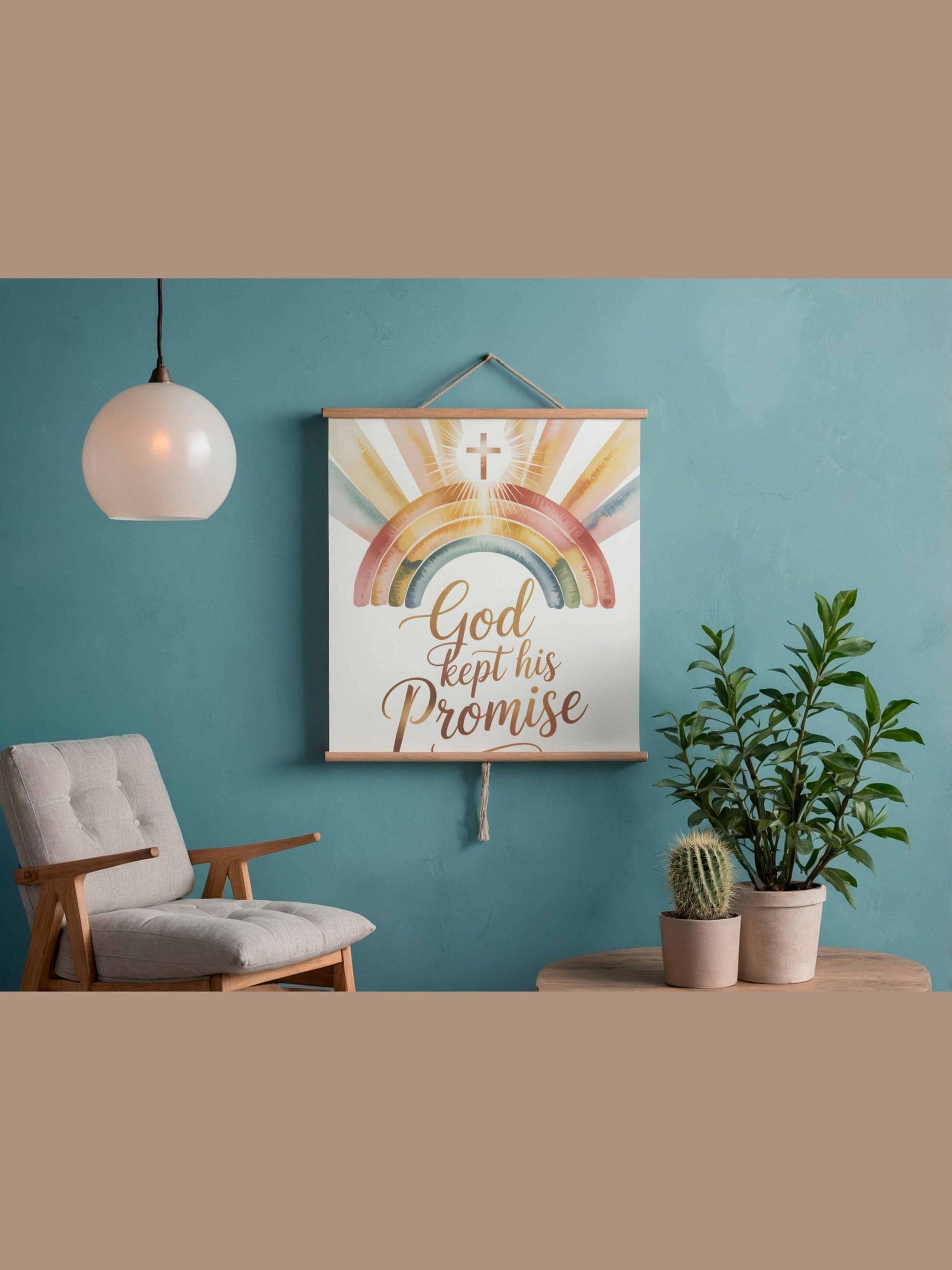 God Kept His Promise Rainbow Baby Wall Art Printable Christian Nursery Decor