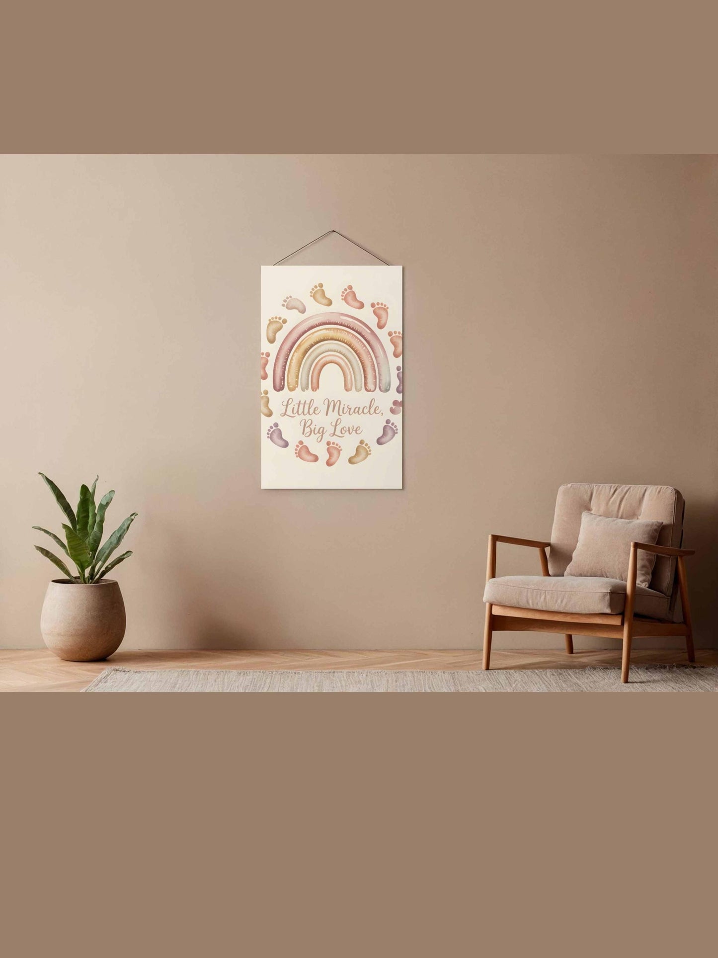 Little Miracle Big Love Rainbow Baby Wall Art Printable Nursery Neutral Decor