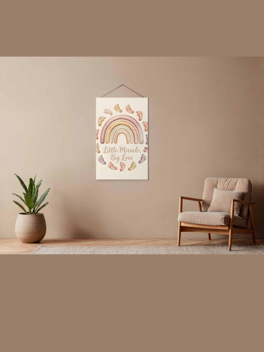 Little Miracle Big Love Rainbow Baby Wall Art Printable Nursery Neutral Decor