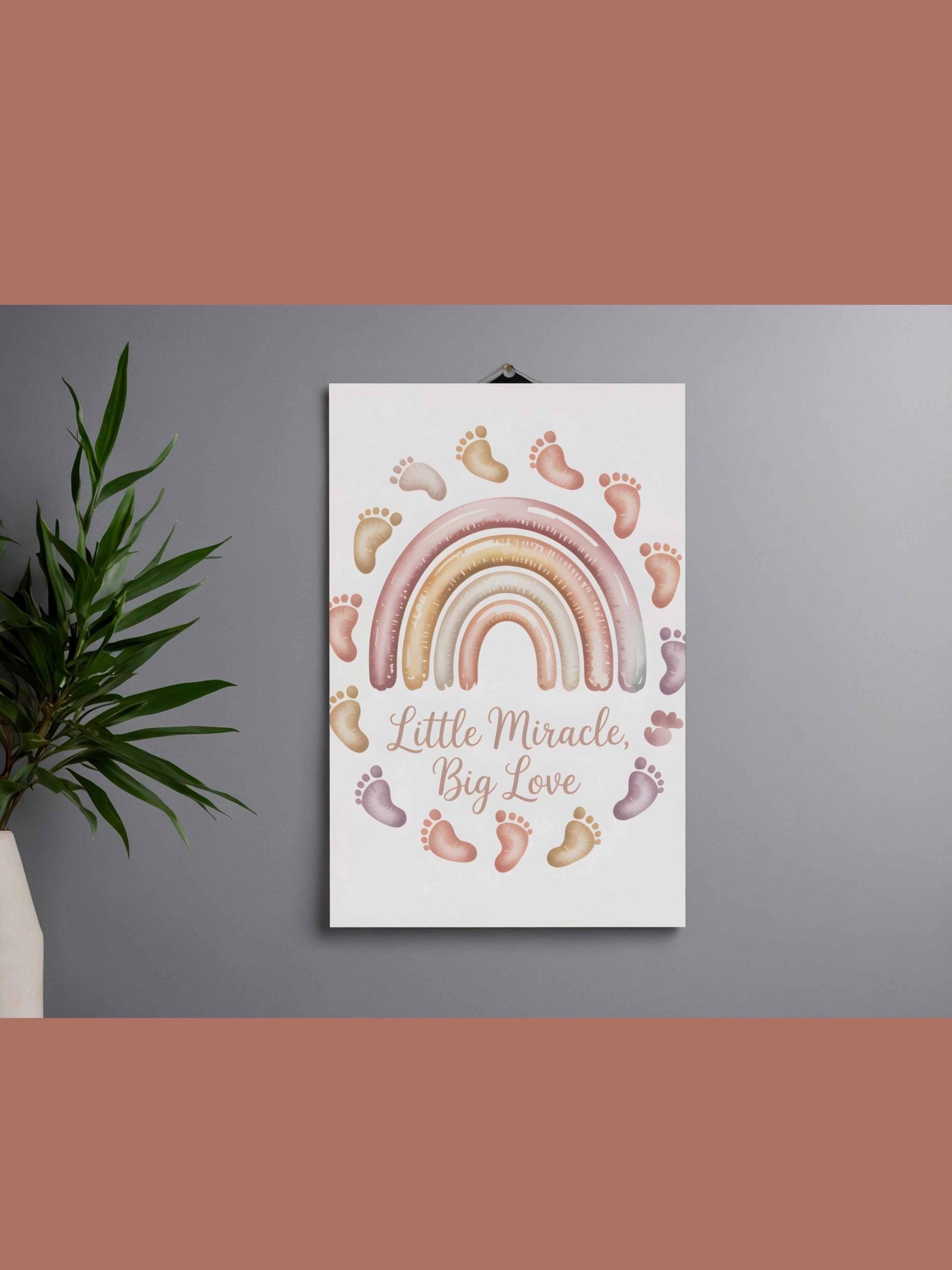 Little Miracle Big Love Rainbow Baby Wall Art Printable Nursery Neutral Decor