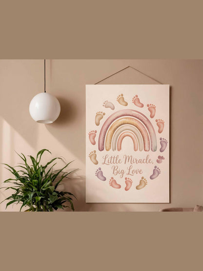 Little Miracle Big Love Rainbow Baby Wall Art Printable Nursery Neutral Decor