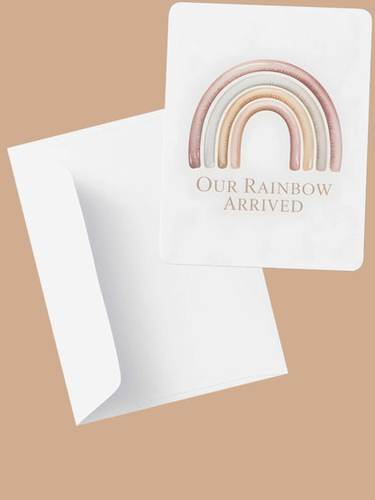 Our Rainbow Arrived Nursery Wall Art Printable Neutral Rainbow Baby Decor Boho