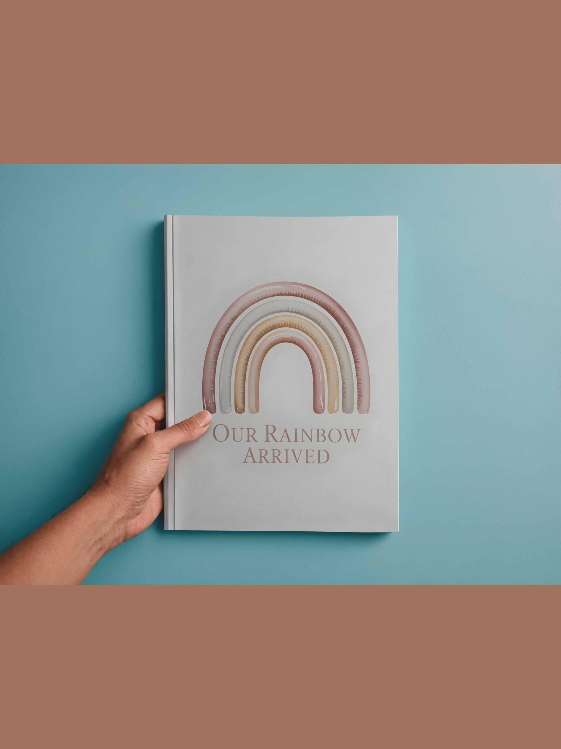 Our Rainbow Arrived Nursery Wall Art Printable Neutral Rainbow Baby Decor Boho