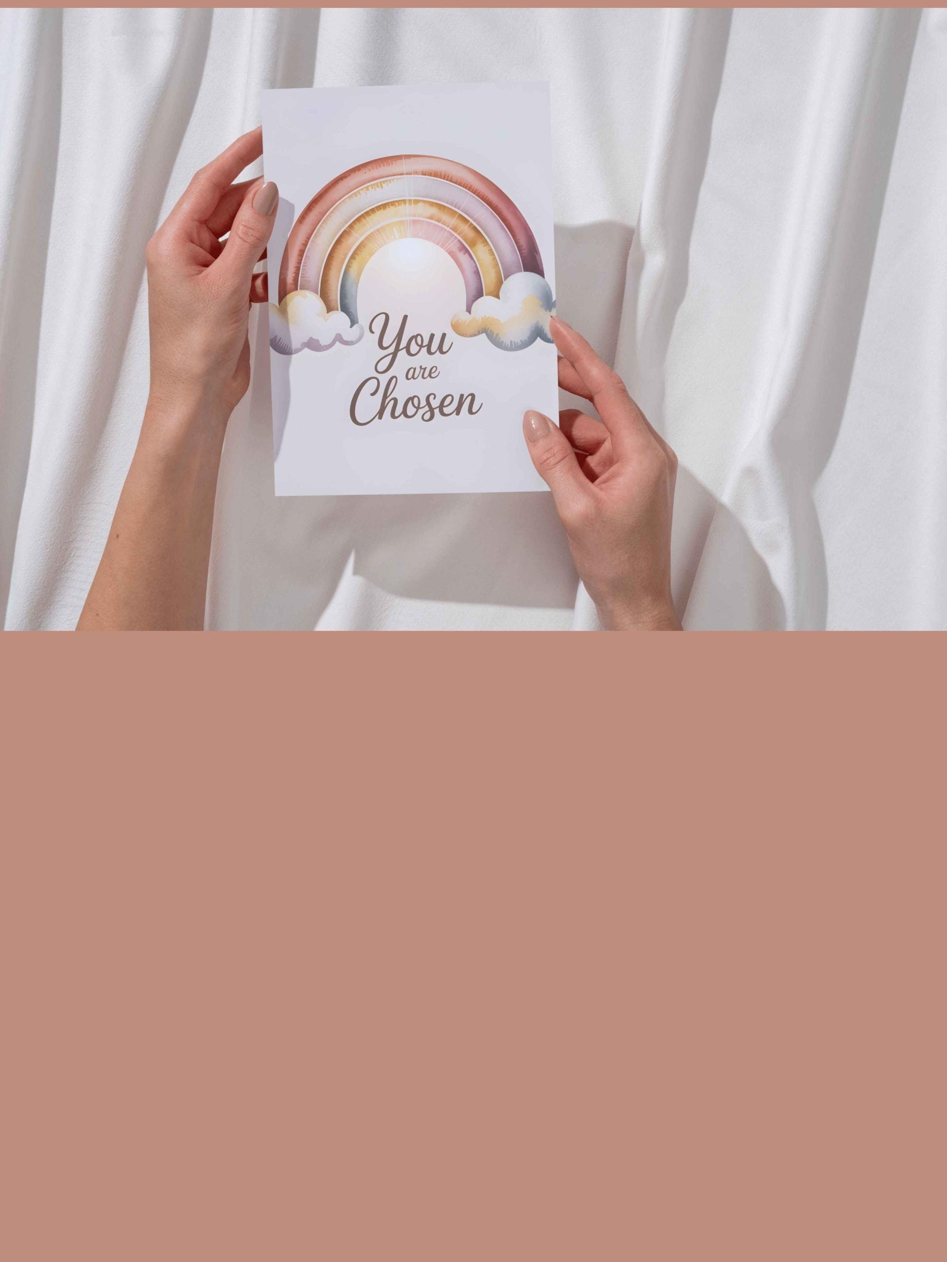 You Are Chosen Rainbow Baby Wall Art Printable Nursery Adoption Decor Neutral