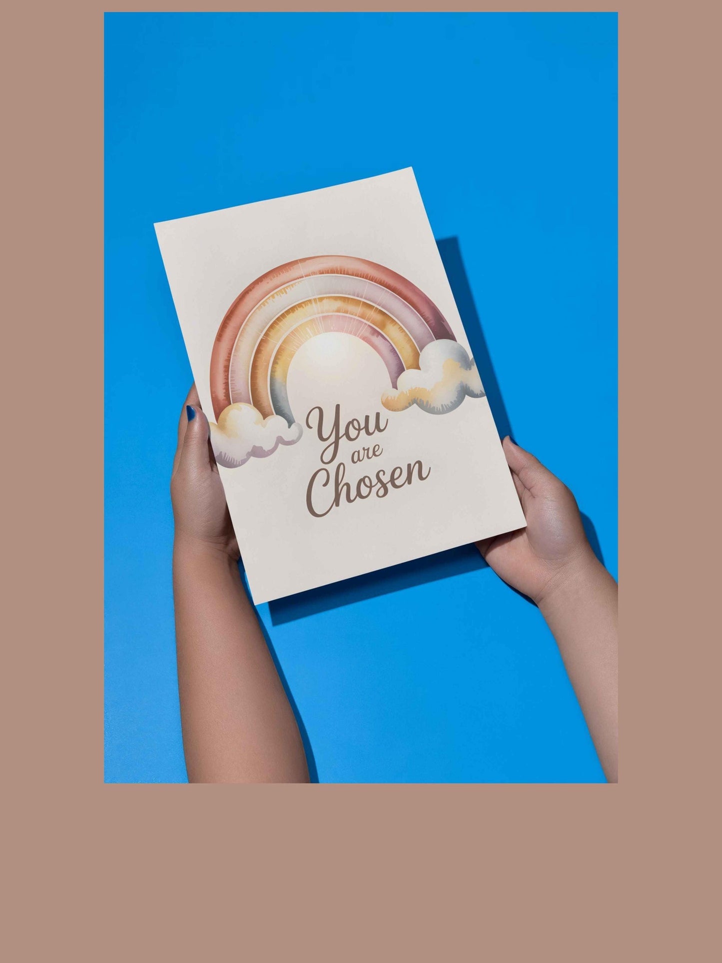 You Are Chosen Rainbow Baby Wall Art Printable Nursery Adoption Decor Neutral