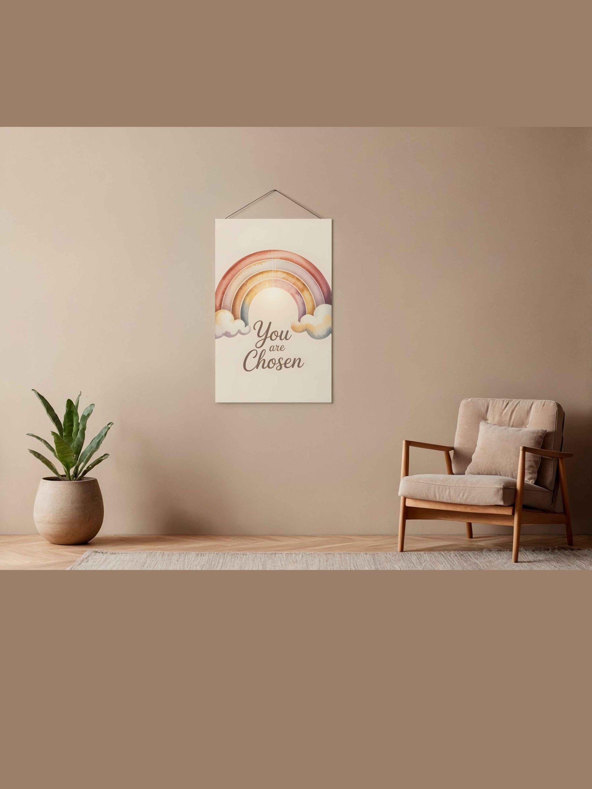 You Are Chosen Rainbow Baby Wall Art Printable Nursery Adoption Decor Neutral