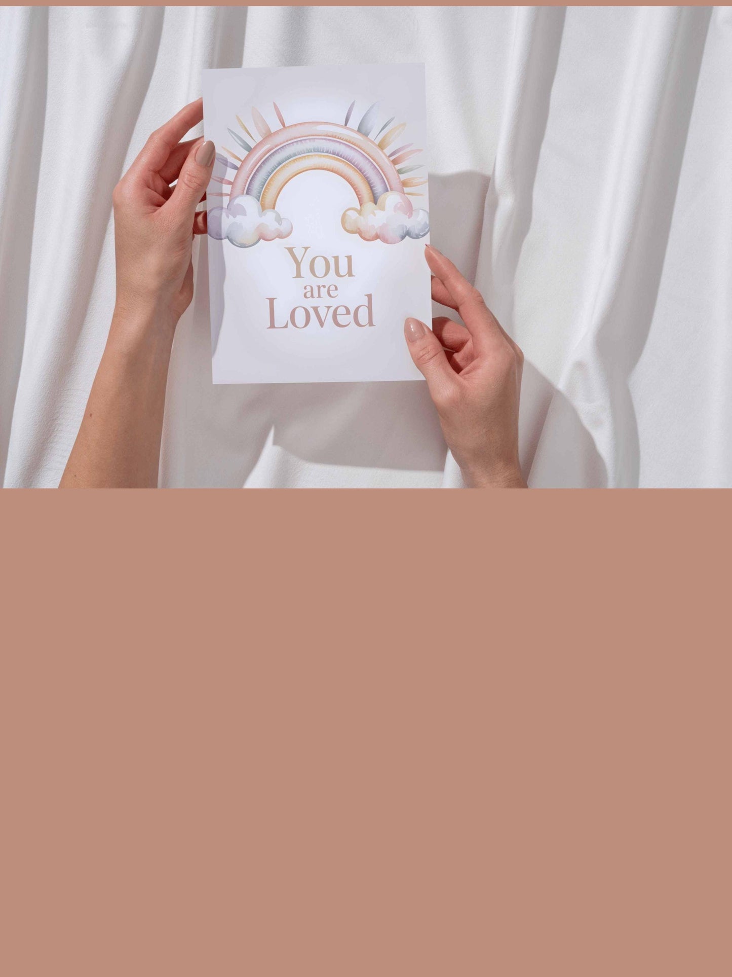 You Are Loved Rainbow Baby Wall Art Printable Nursery Neutral Boho Decor