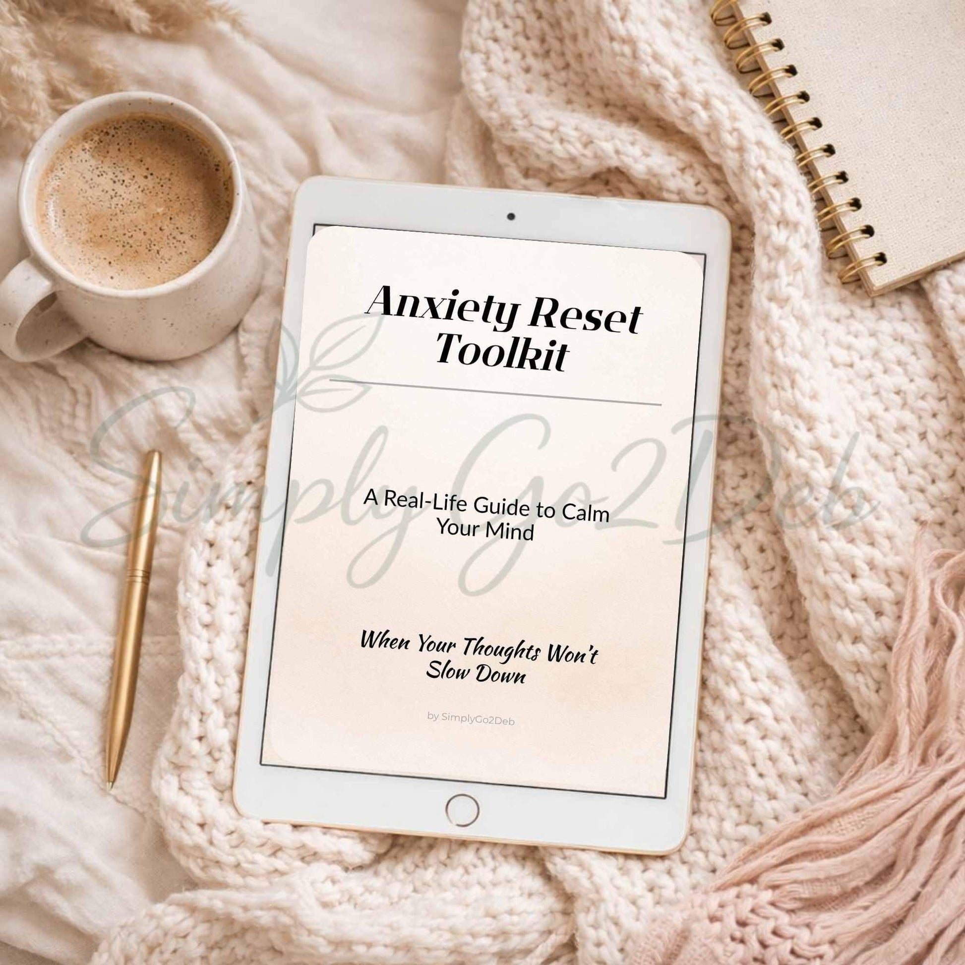 Anxiety Workbook Printable, Overthinking Help, Calm Mind Toolkit, Stress Relief PDF Guide