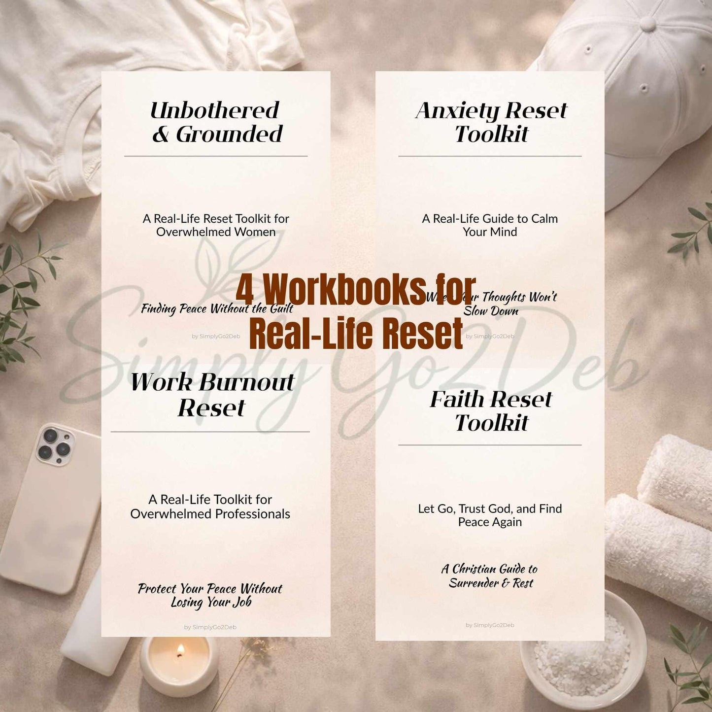 The Reset Bundle: 4 Workbooks for Overwhelm, Burnout, Anxiety & Faith