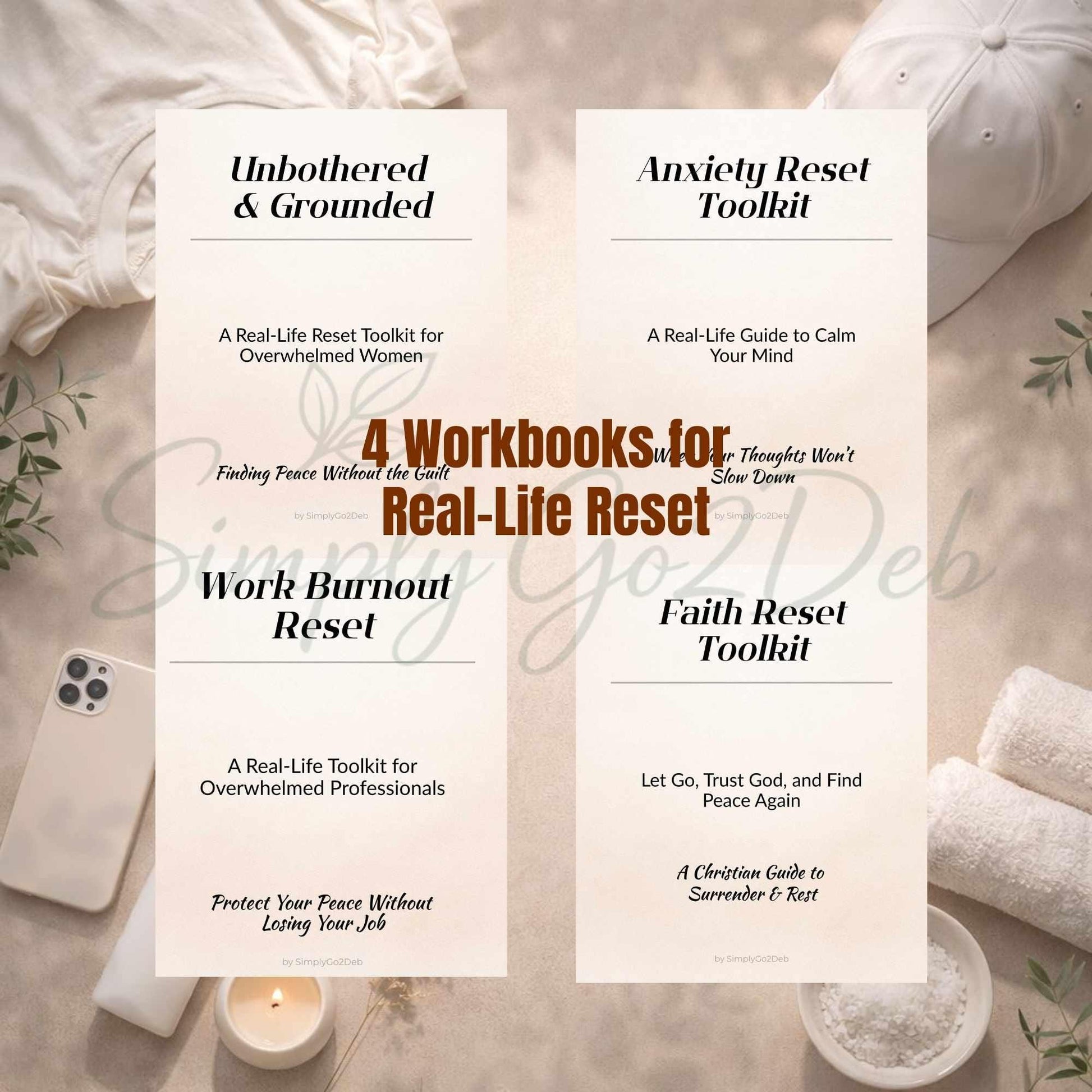 The Reset Bundle: 4 Workbooks for Overwhelm, Burnout, Anxiety & Faith